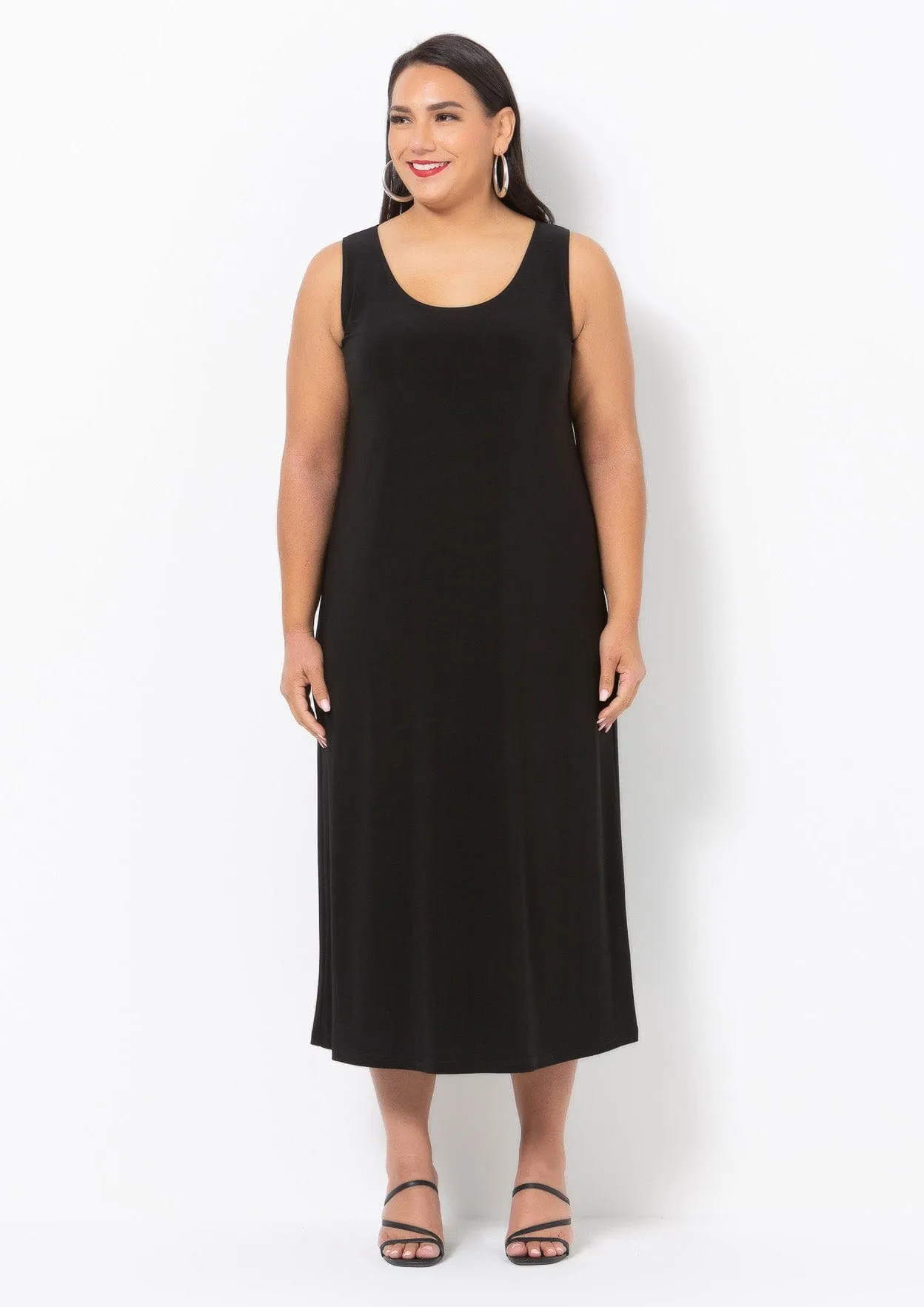 1014 Wide Strap Jersey Dress