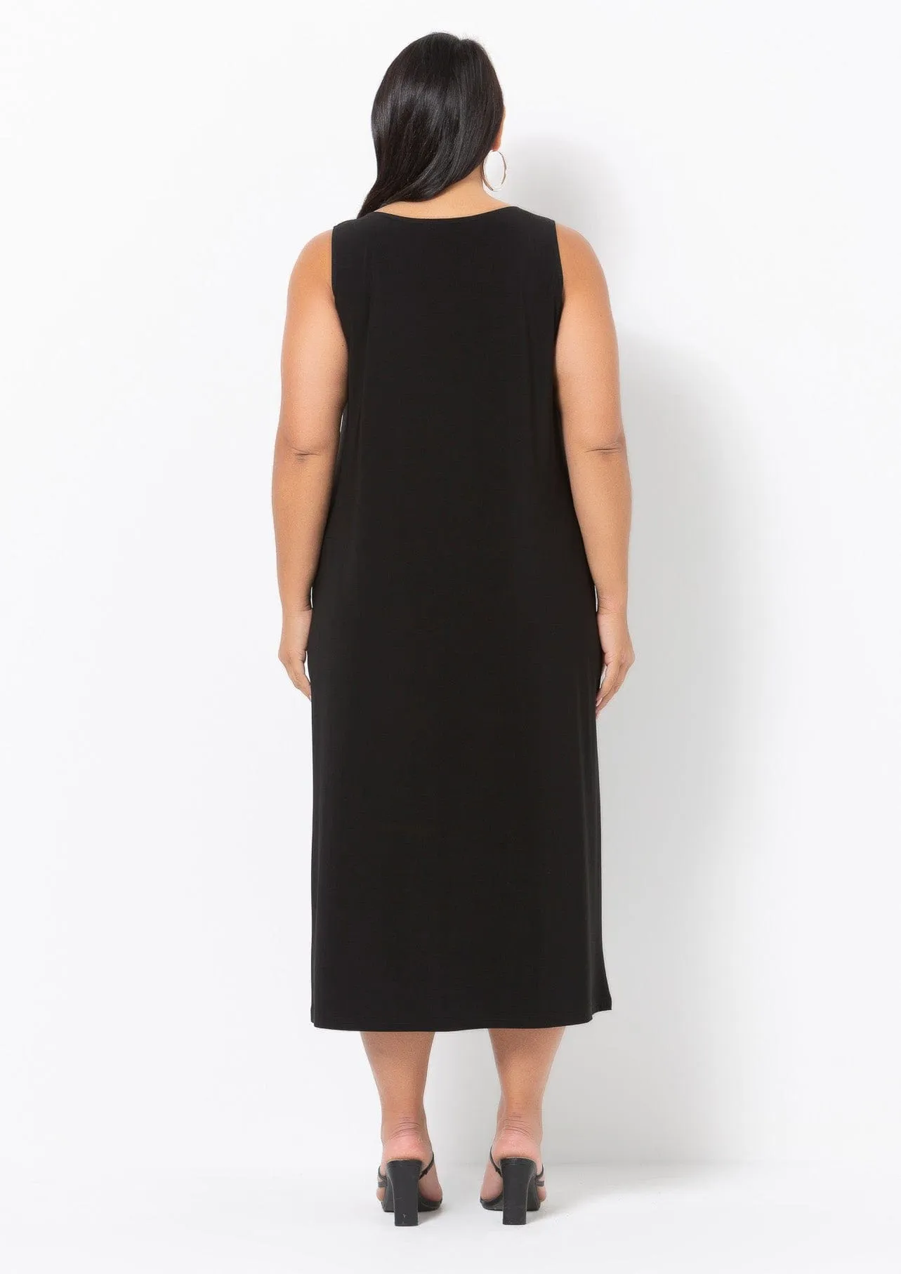 1014 Wide Strap Jersey Dress