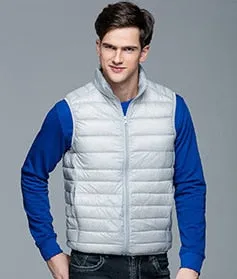 2019 New Men's Winter Coat 90% White Duck Down Vest Portable Ultra Light Sleeveless Jacket Portable Waistcoat for Men