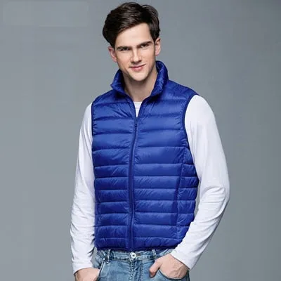 2019 New Men's Winter Coat 90% White Duck Down Vest Portable Ultra Light Sleeveless Jacket Portable Waistcoat for Men