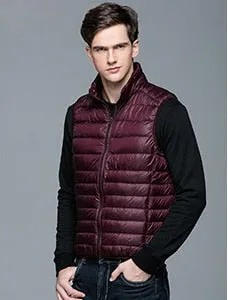 2019 New Men's Winter Coat 90% White Duck Down Vest Portable Ultra Light Sleeveless Jacket Portable Waistcoat for Men