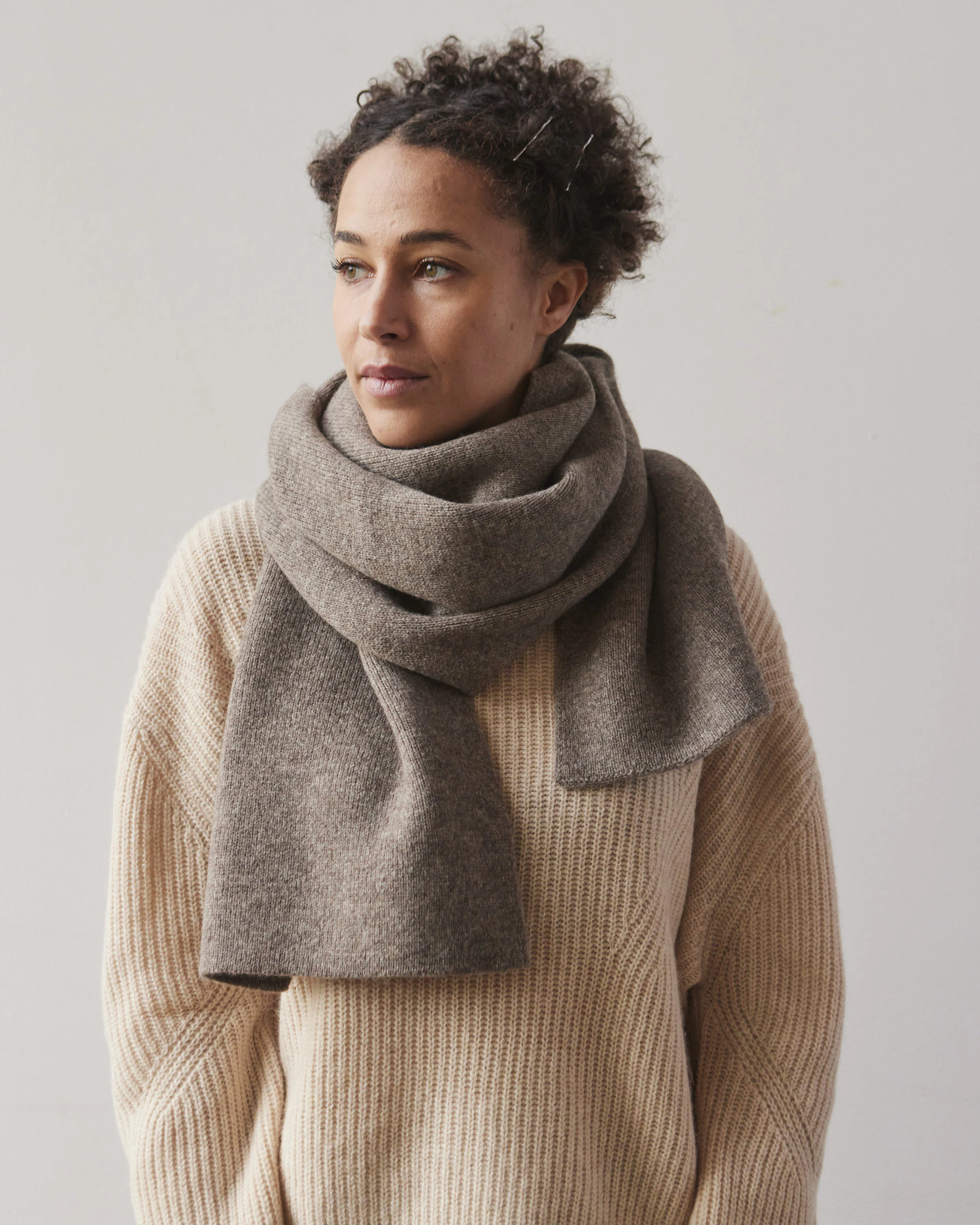 7115 Yak Long Scarf, Taupe