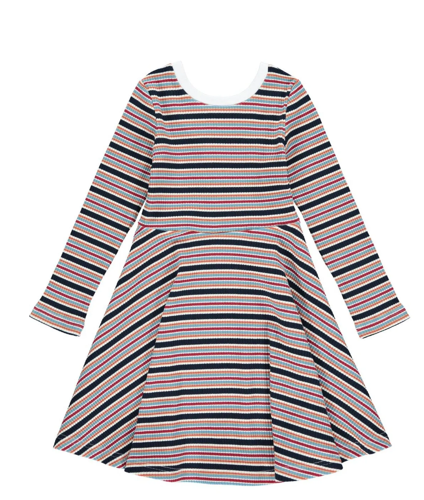 Abbey Blue Mult-Stripe Jersey Dress - Select Size