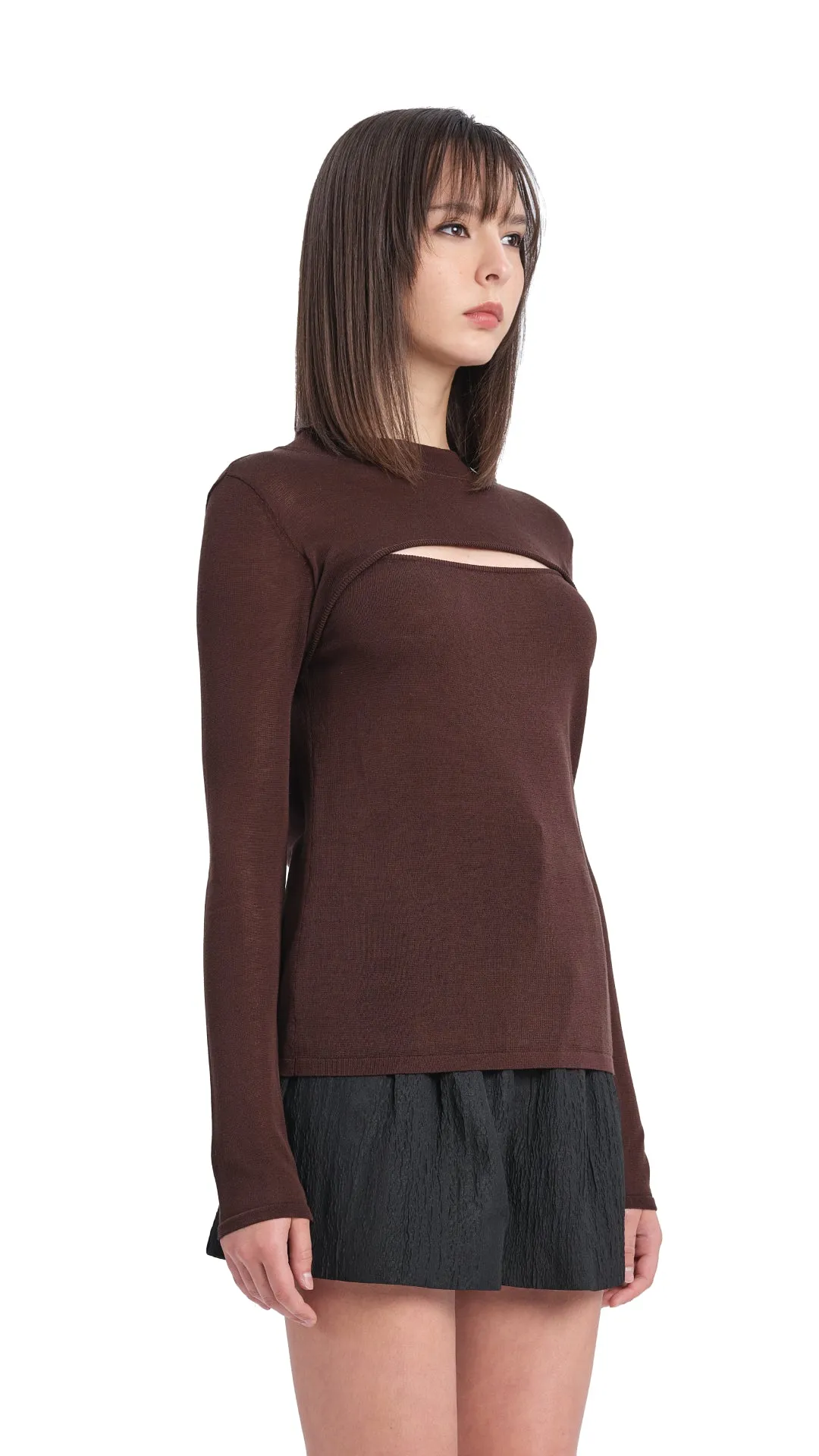 Acetate Sheer Cut Out Sweater