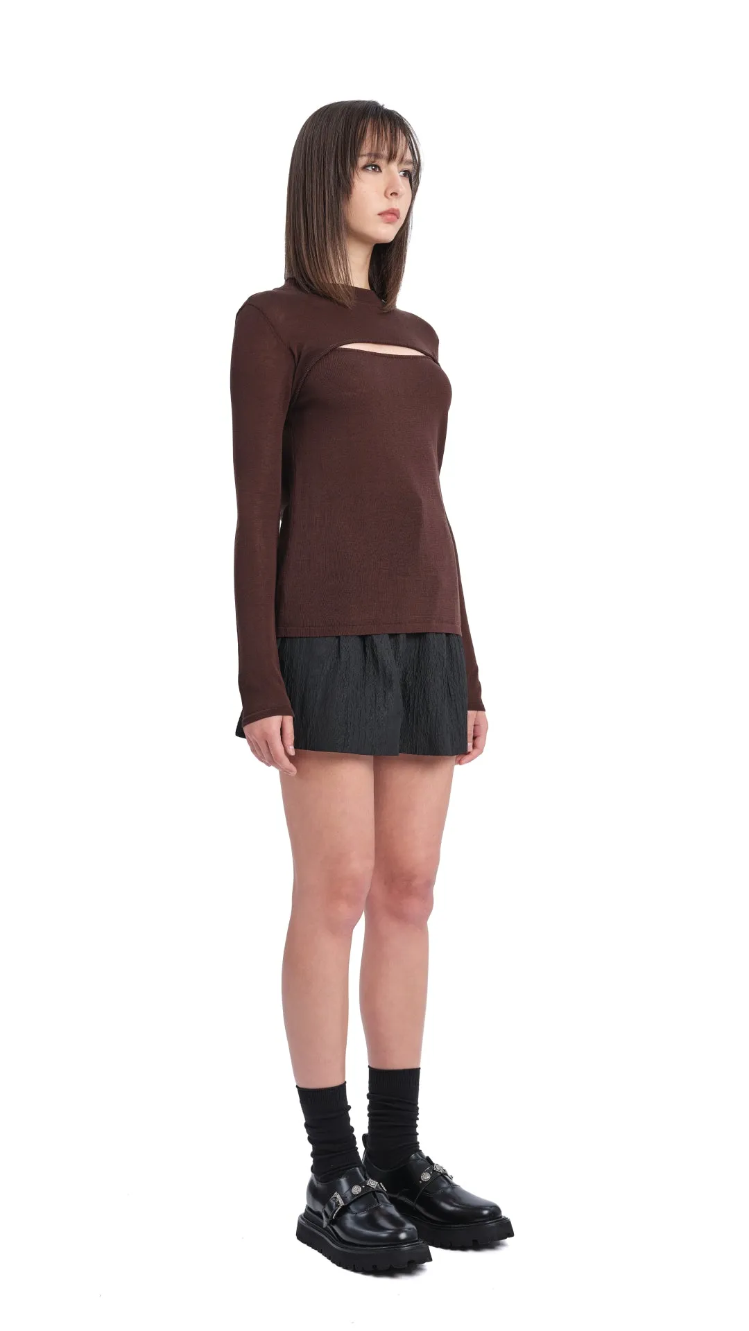 Acetate Sheer Cut Out Sweater