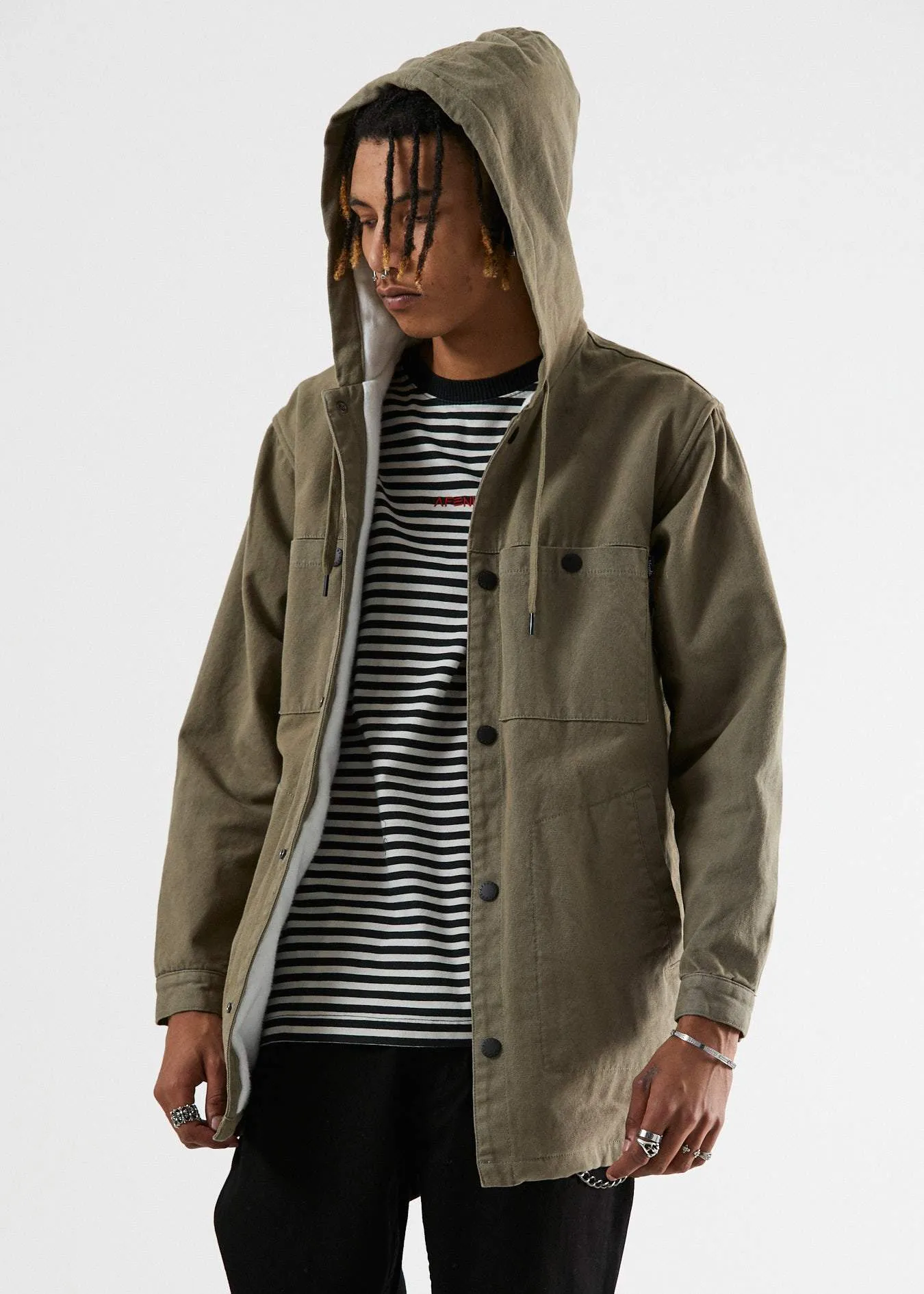 Afends Mens Brain Bucket - Jacket - Military