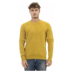 Alpha Studio Yellow Wool Men Sweater