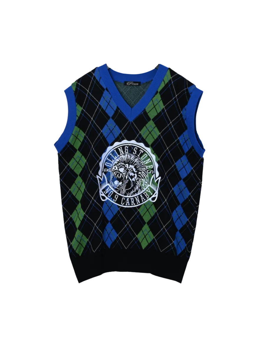 Argyle Lion Crest Stones Vest