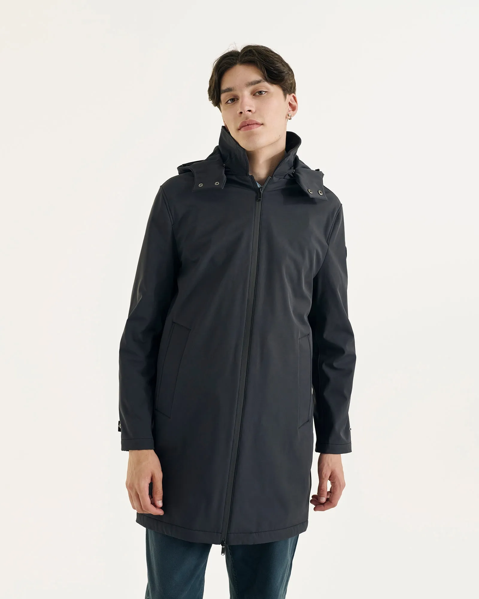 Athenes 2.0 waterproof jacket with detachable hood Black