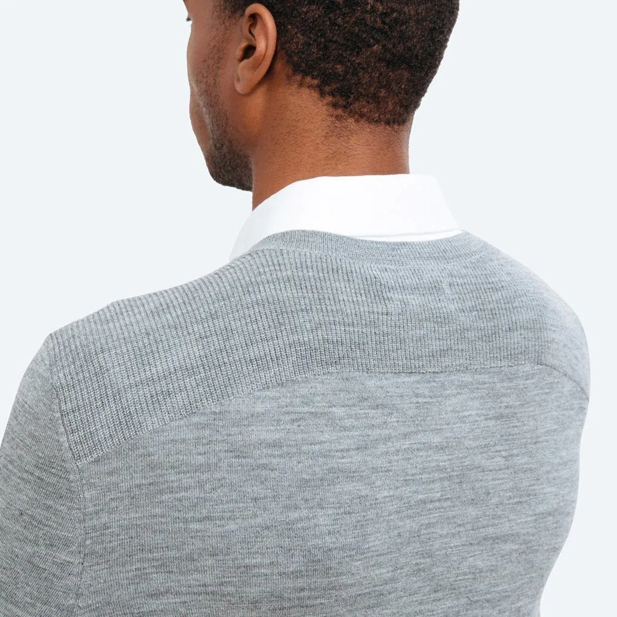 Atlas V-Neck Sweater - Grey Heather