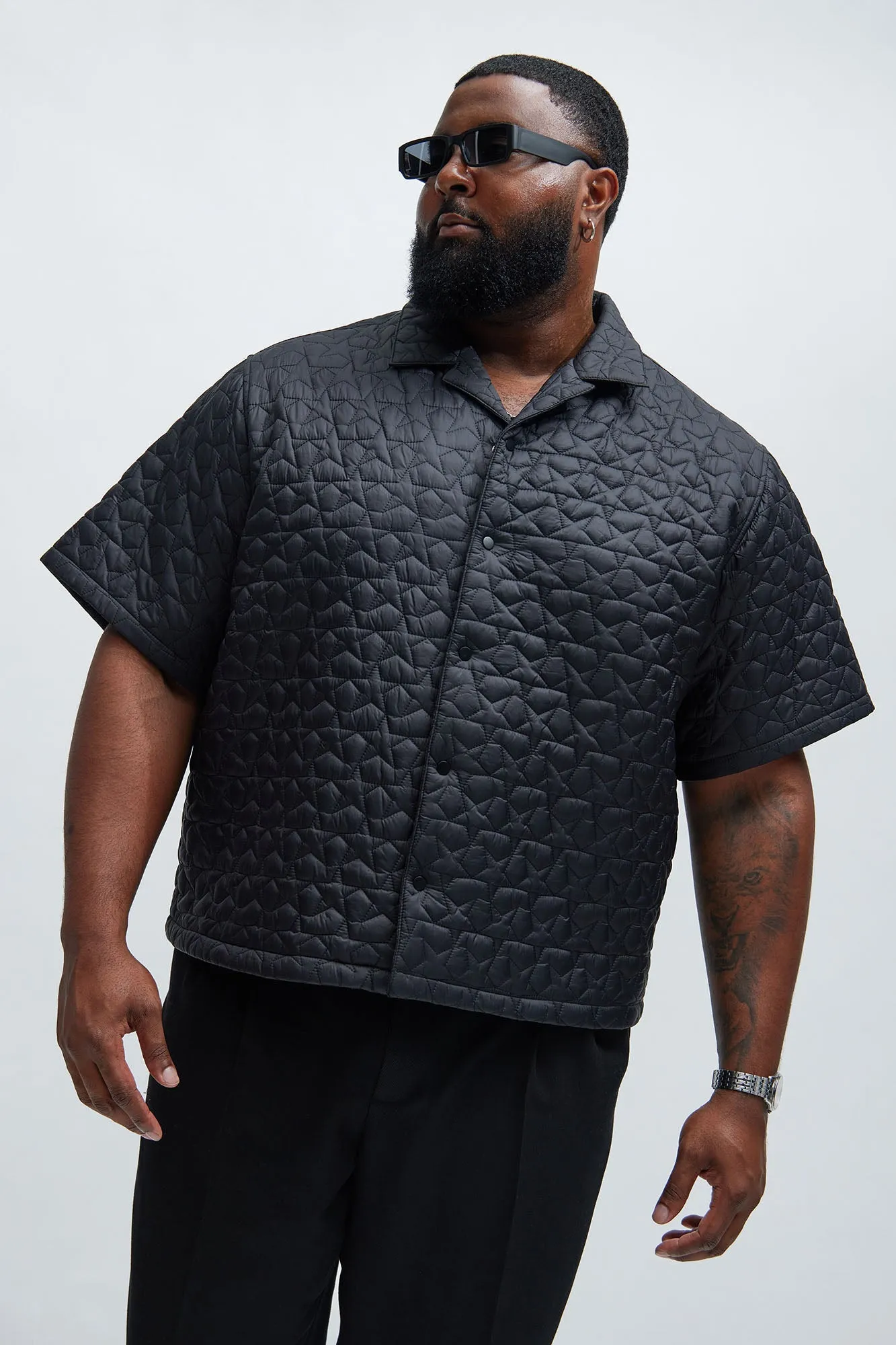 Attucks Quilted Nylon Shirt - Black