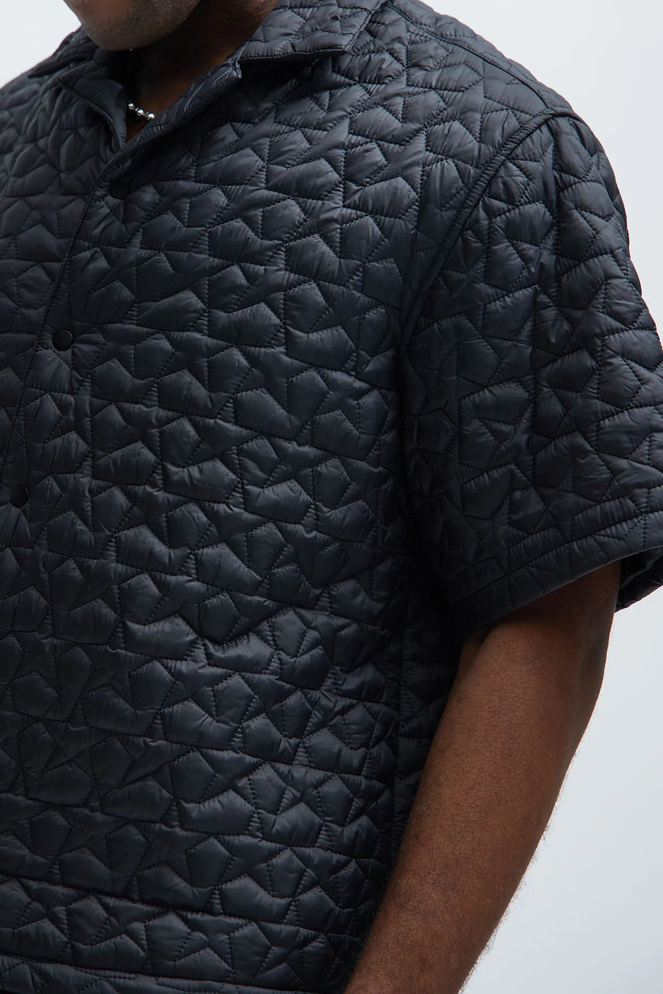 Attucks Quilted Nylon Shirt - Black