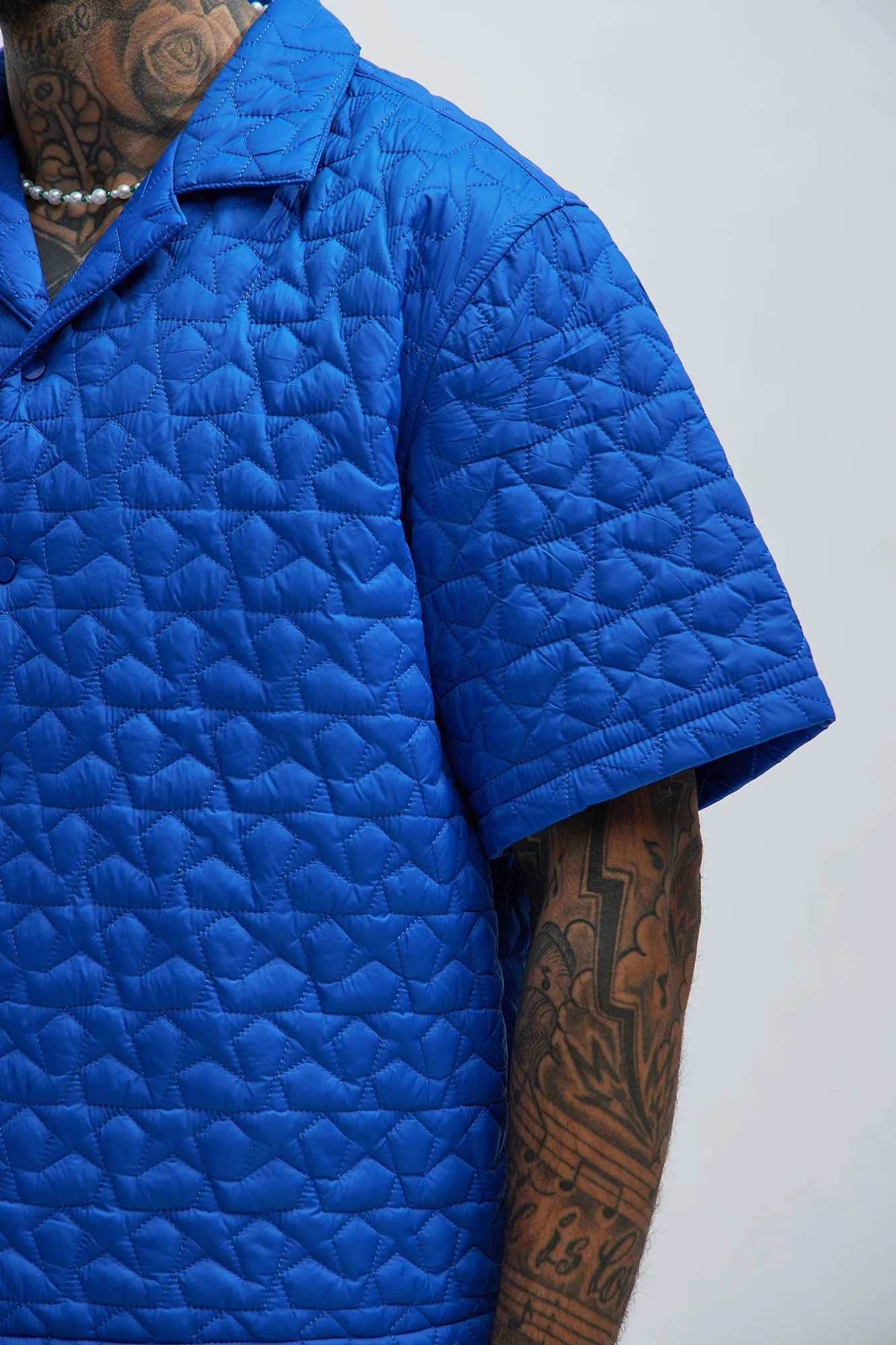 Attucks Quilted Nylon Shirt - Blue