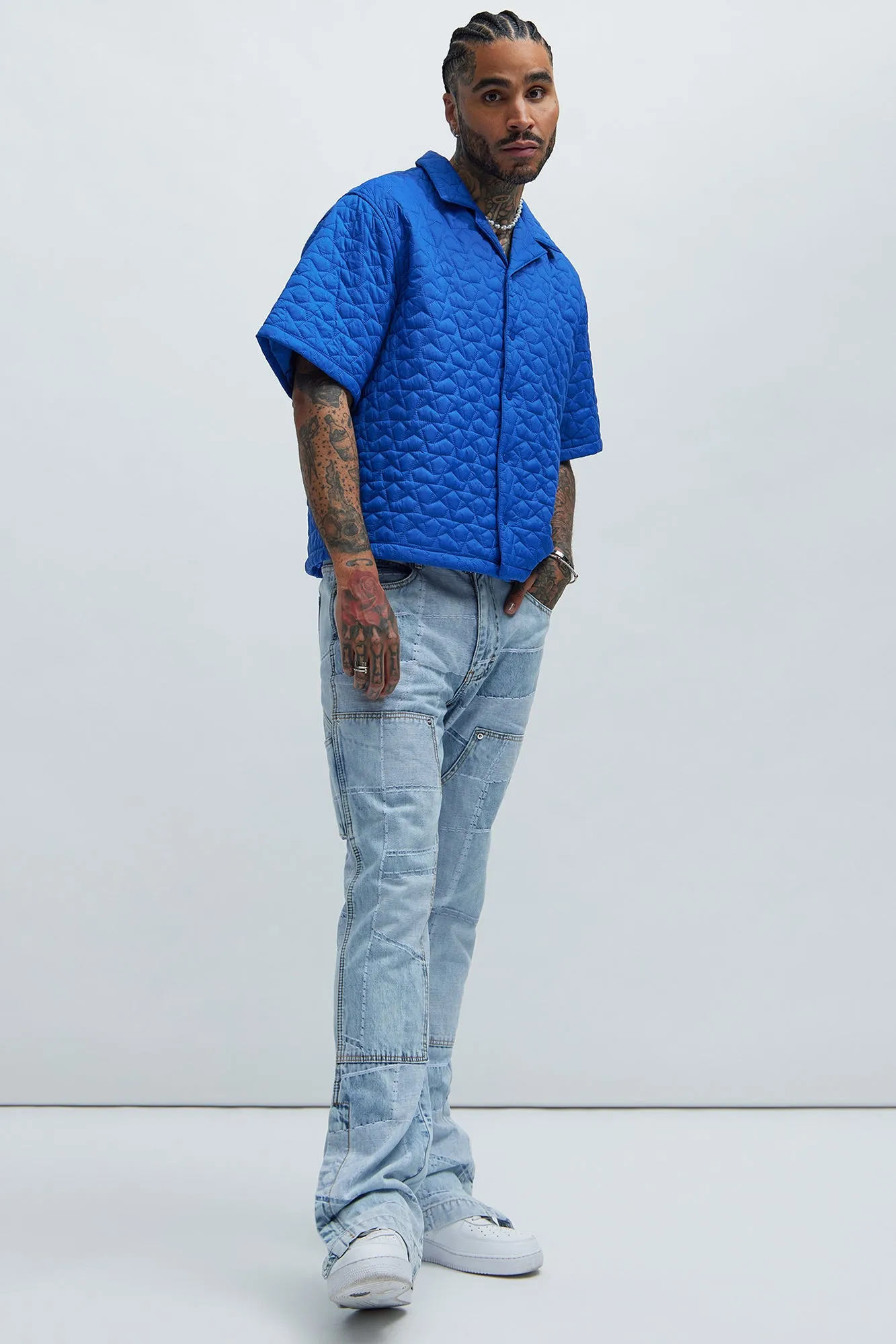 Attucks Quilted Nylon Shirt - Blue