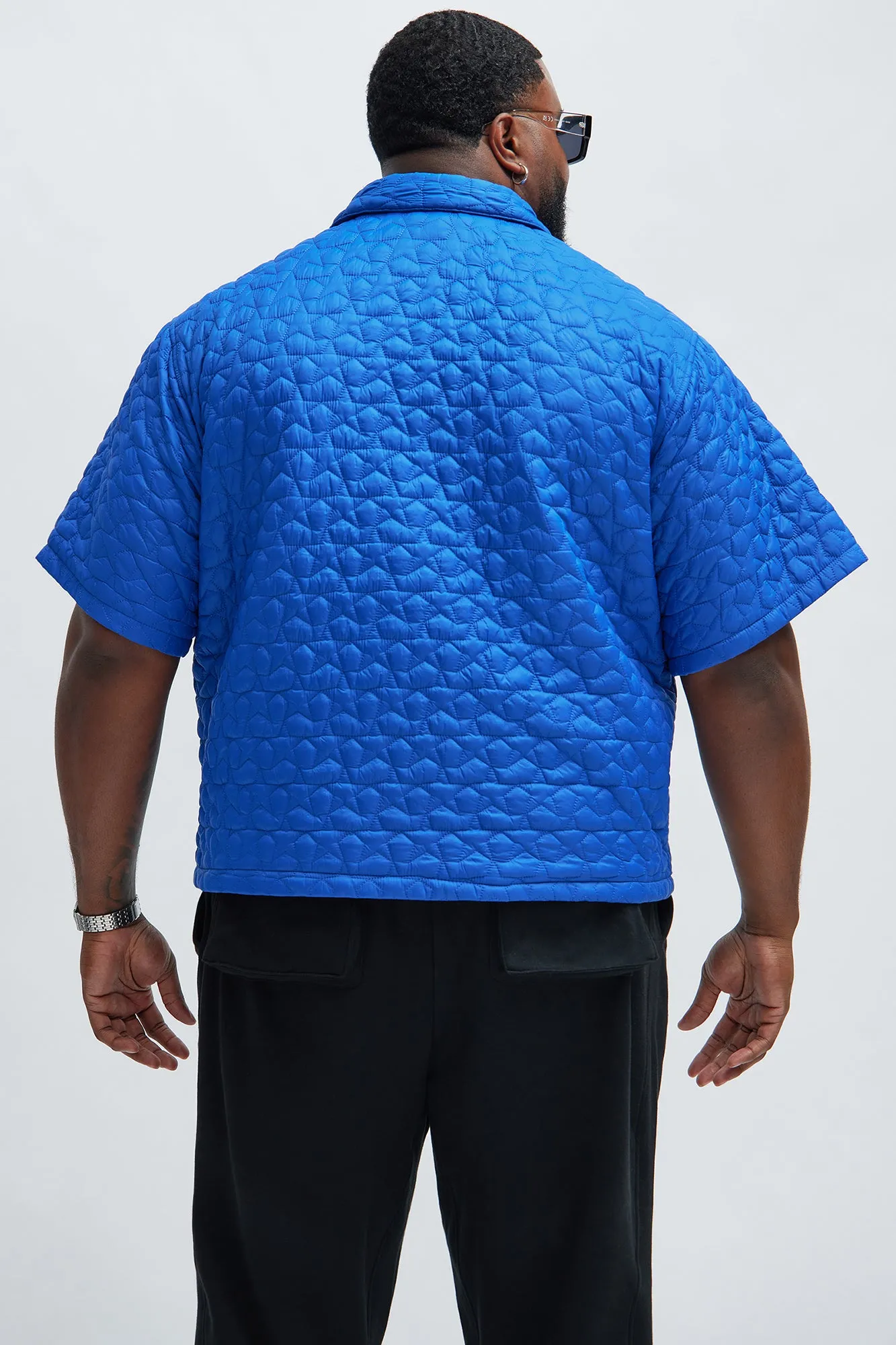 Attucks Quilted Nylon Shirt - Blue