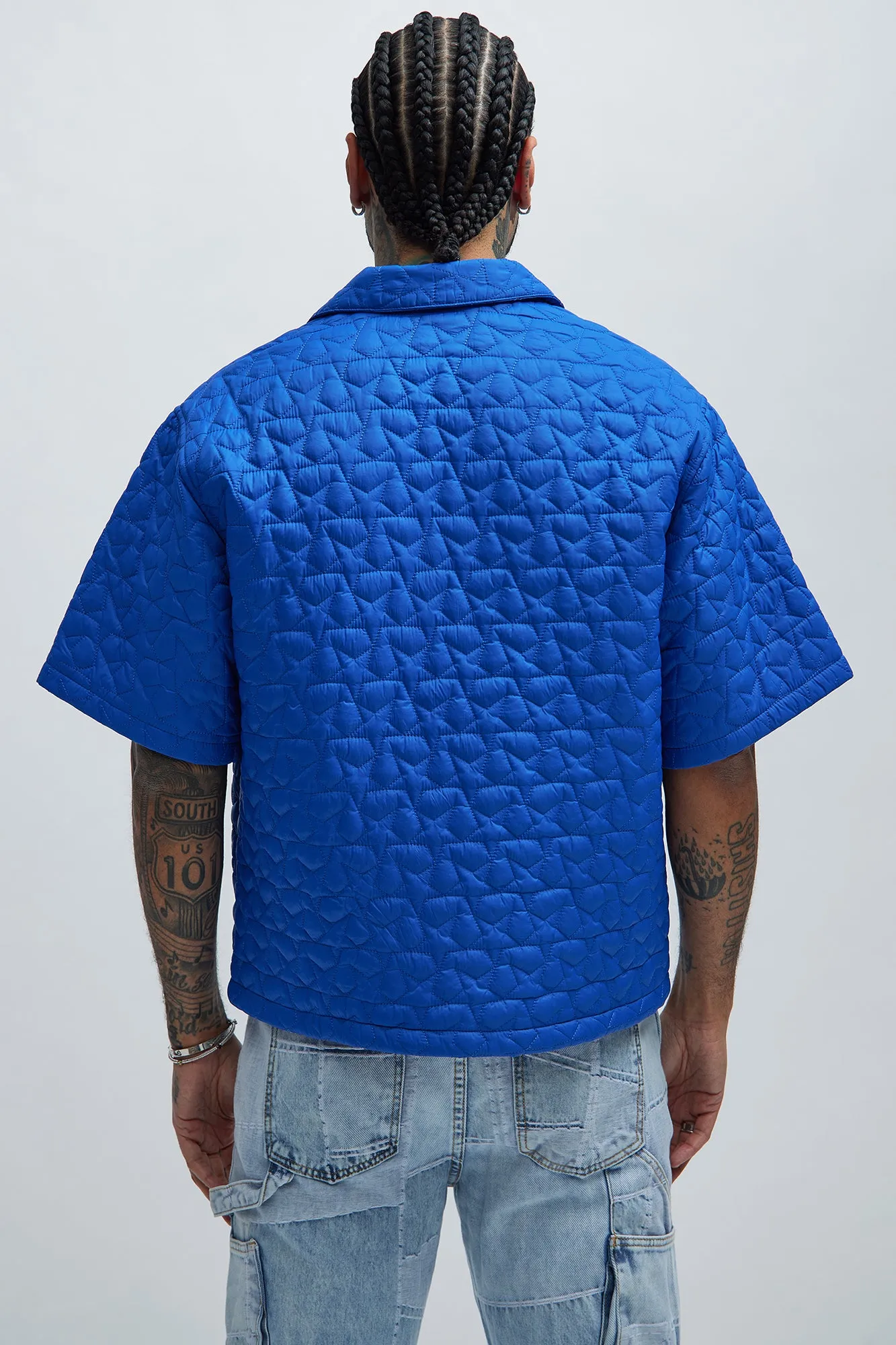 Attucks Quilted Nylon Shirt - Blue