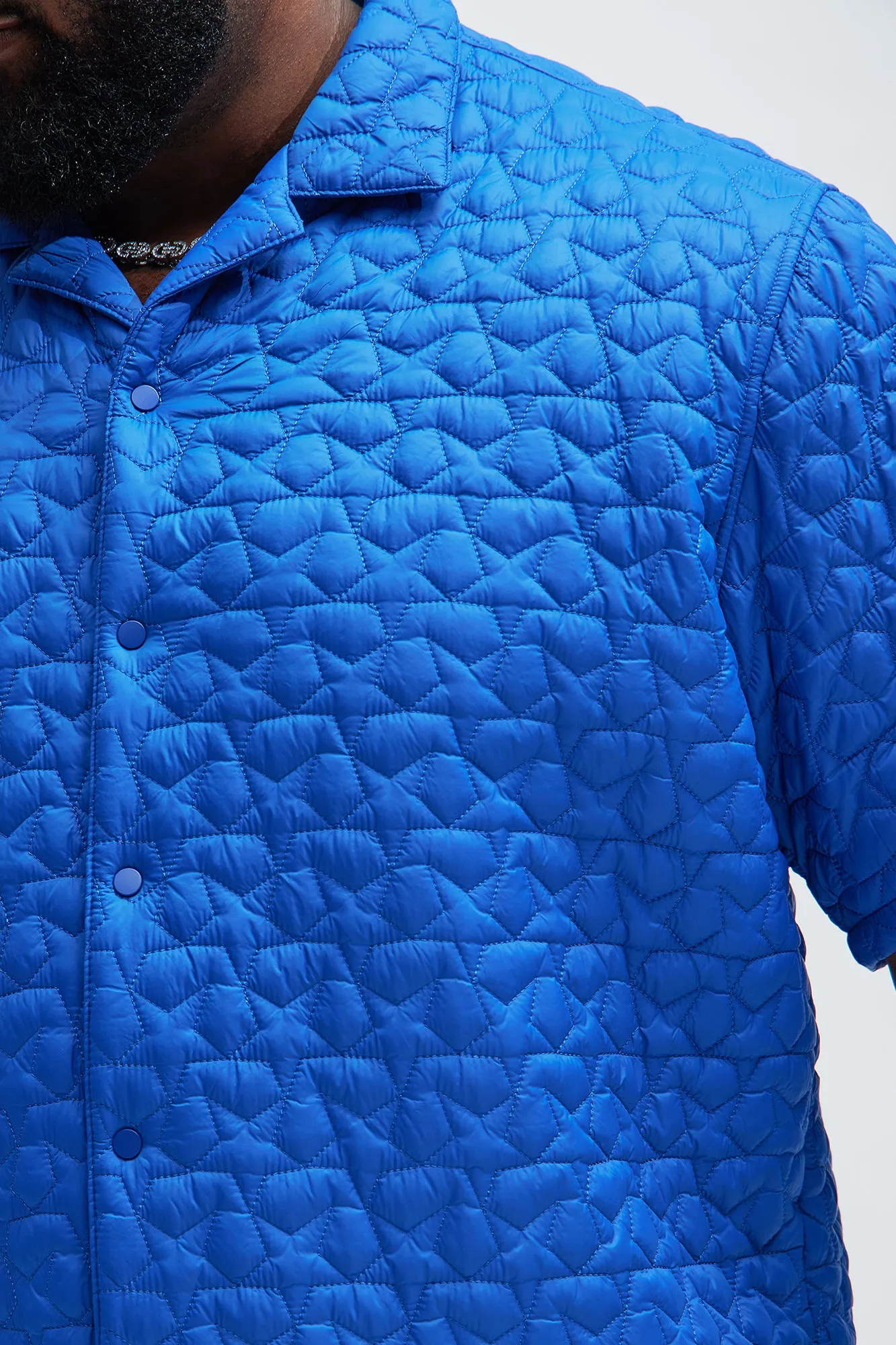 Attucks Quilted Nylon Shirt - Blue