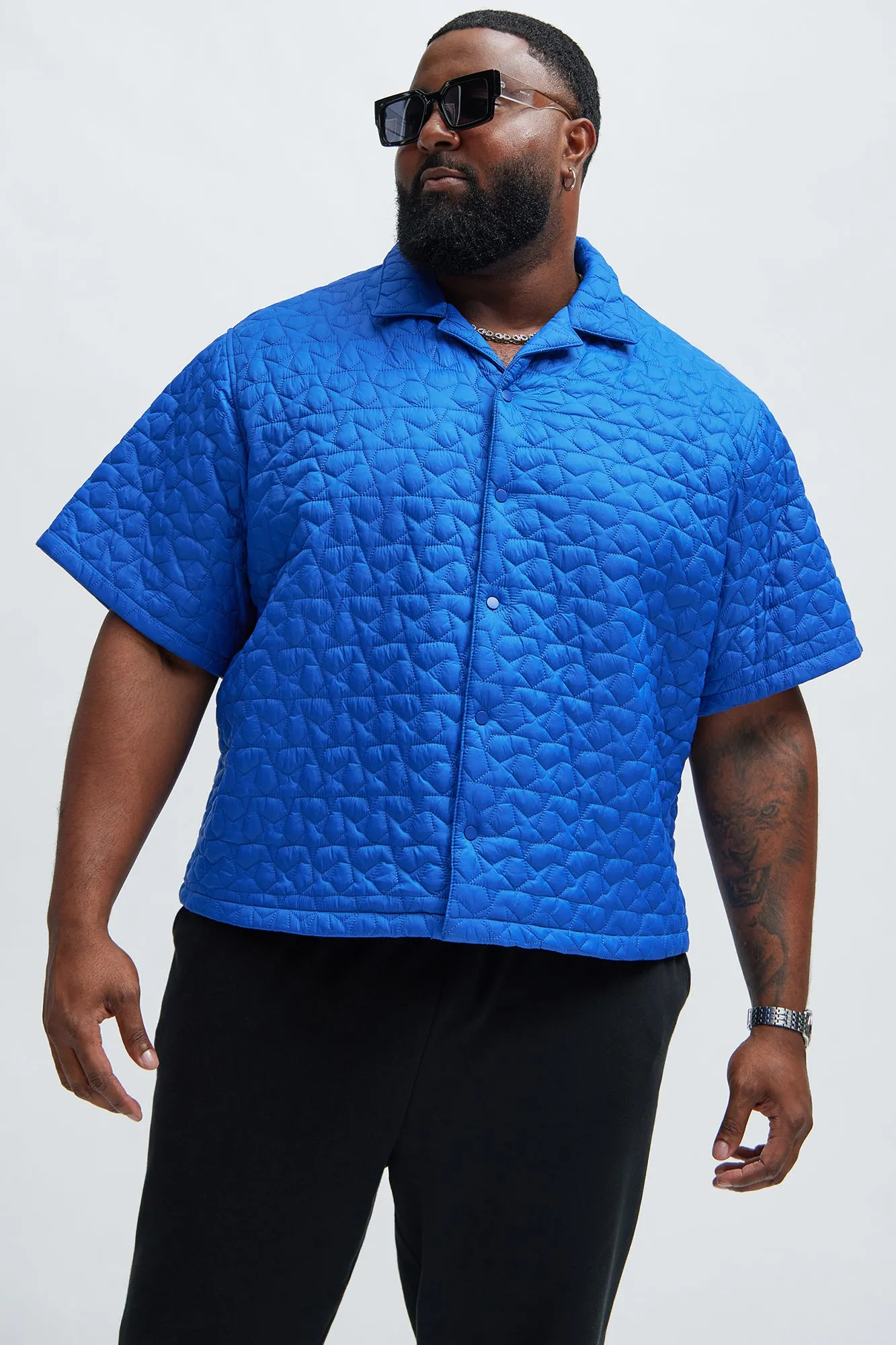 Attucks Quilted Nylon Shirt - Blue