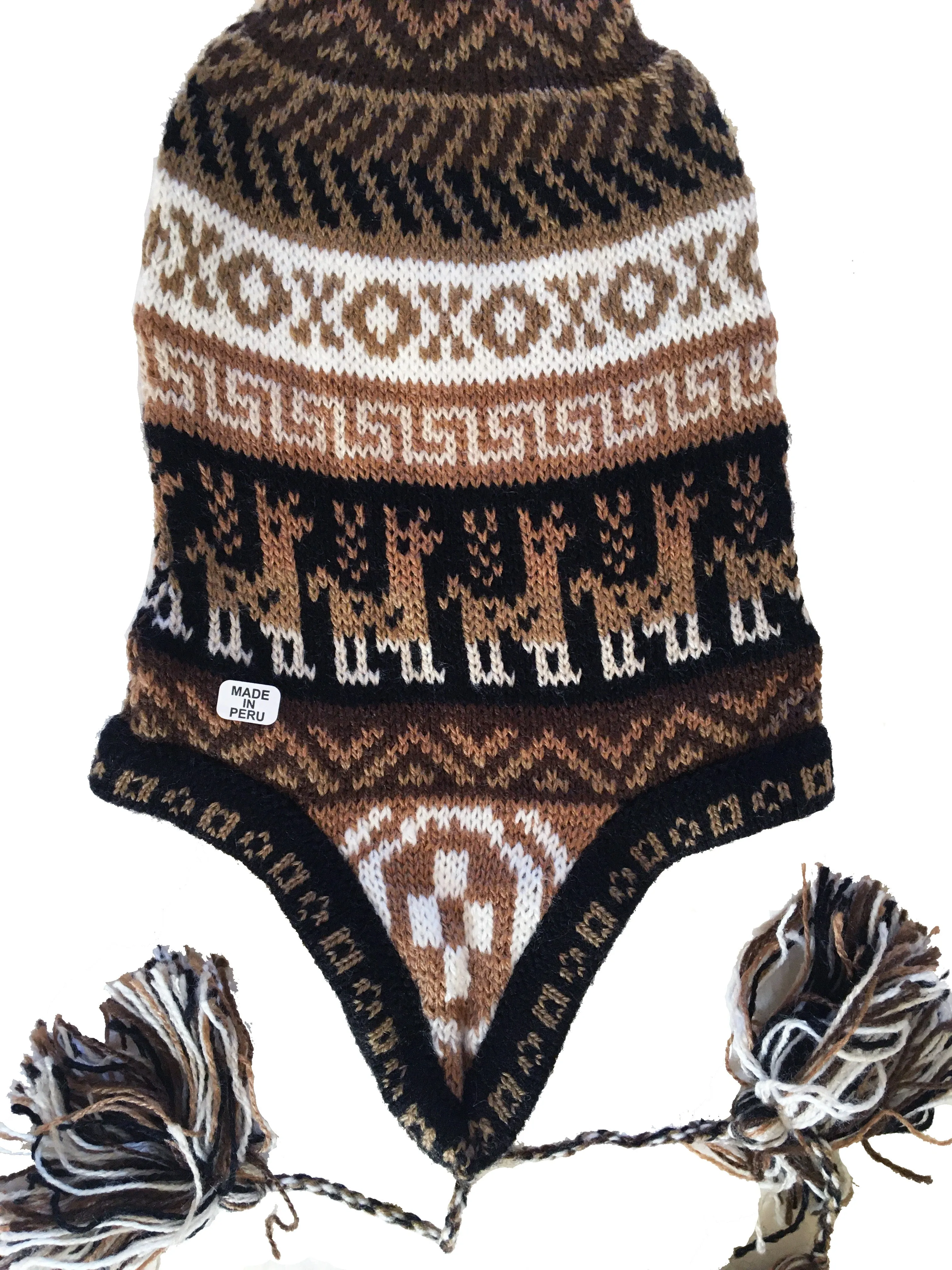 Authentic Peruvian Alpaca Chullo Hat Traditional Peru Indigenous Hat Andes Toque