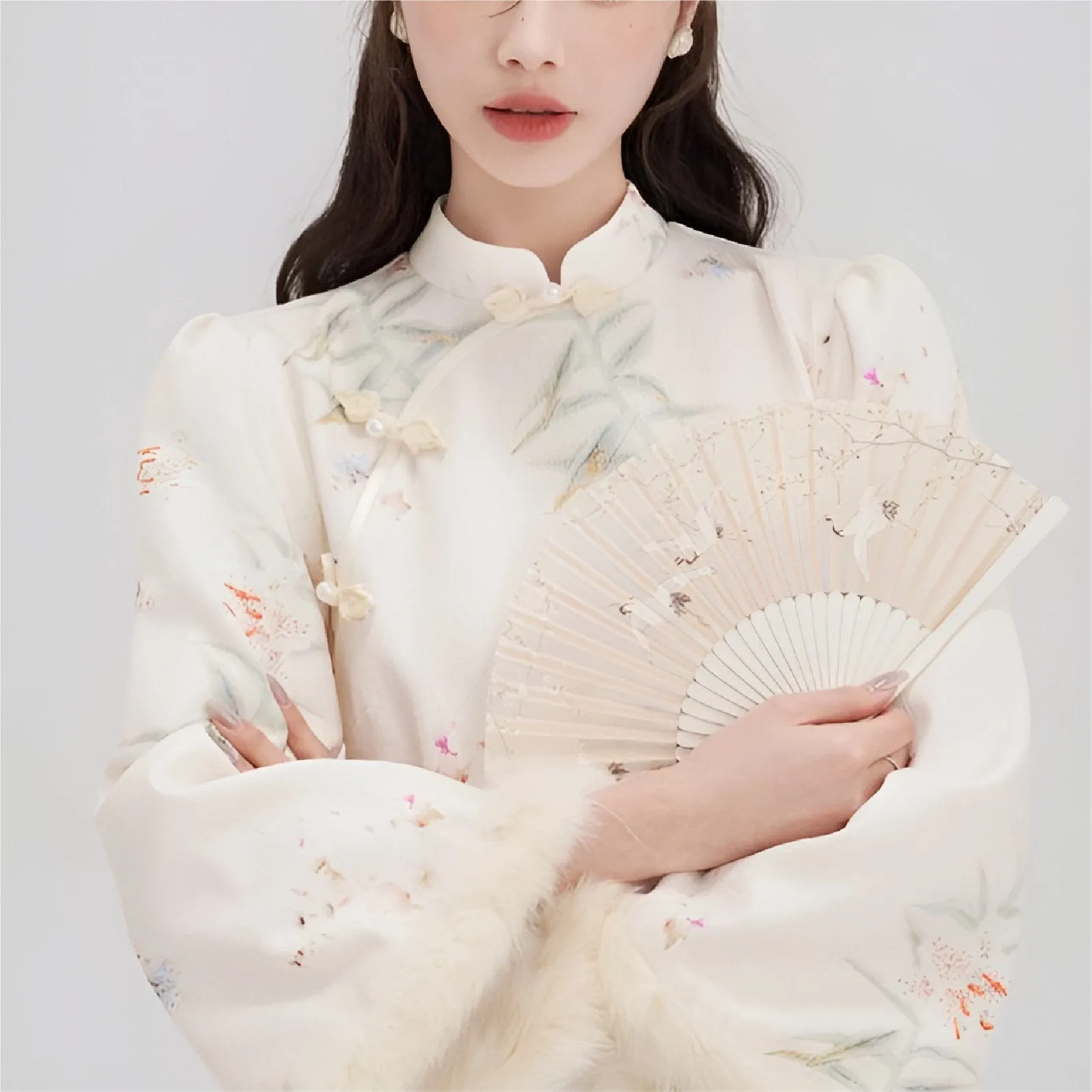 Autumn-Winter Floral Pattern Chinese Qipao