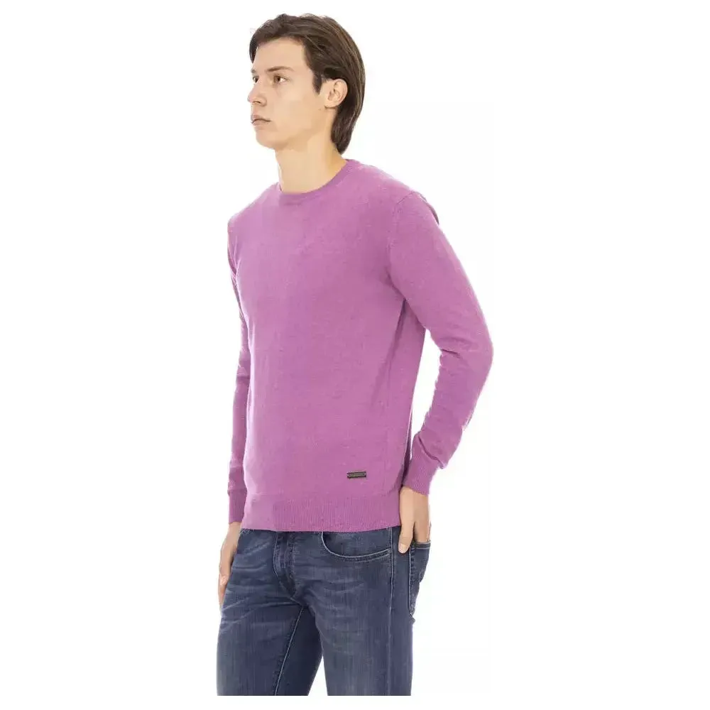 Baldinini Trend Purple Wool Men Sweater