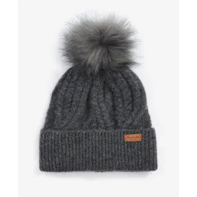 Barbour Elsdon Cable-Knit Beanie Hat in Grey LHA0555GY11