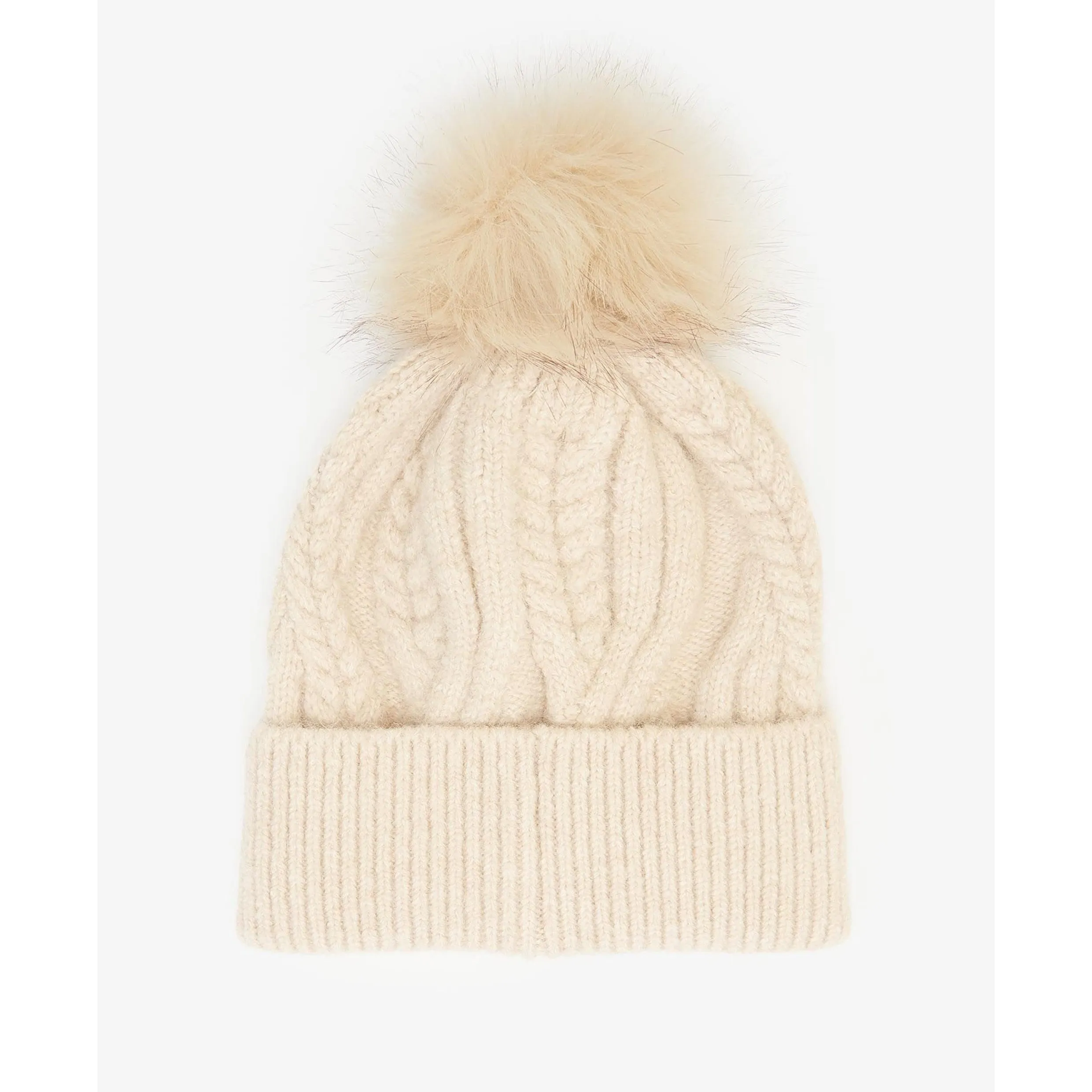 Barbour Elsdon Cable-Knit Beanie in Eggshell LHA0555CR11