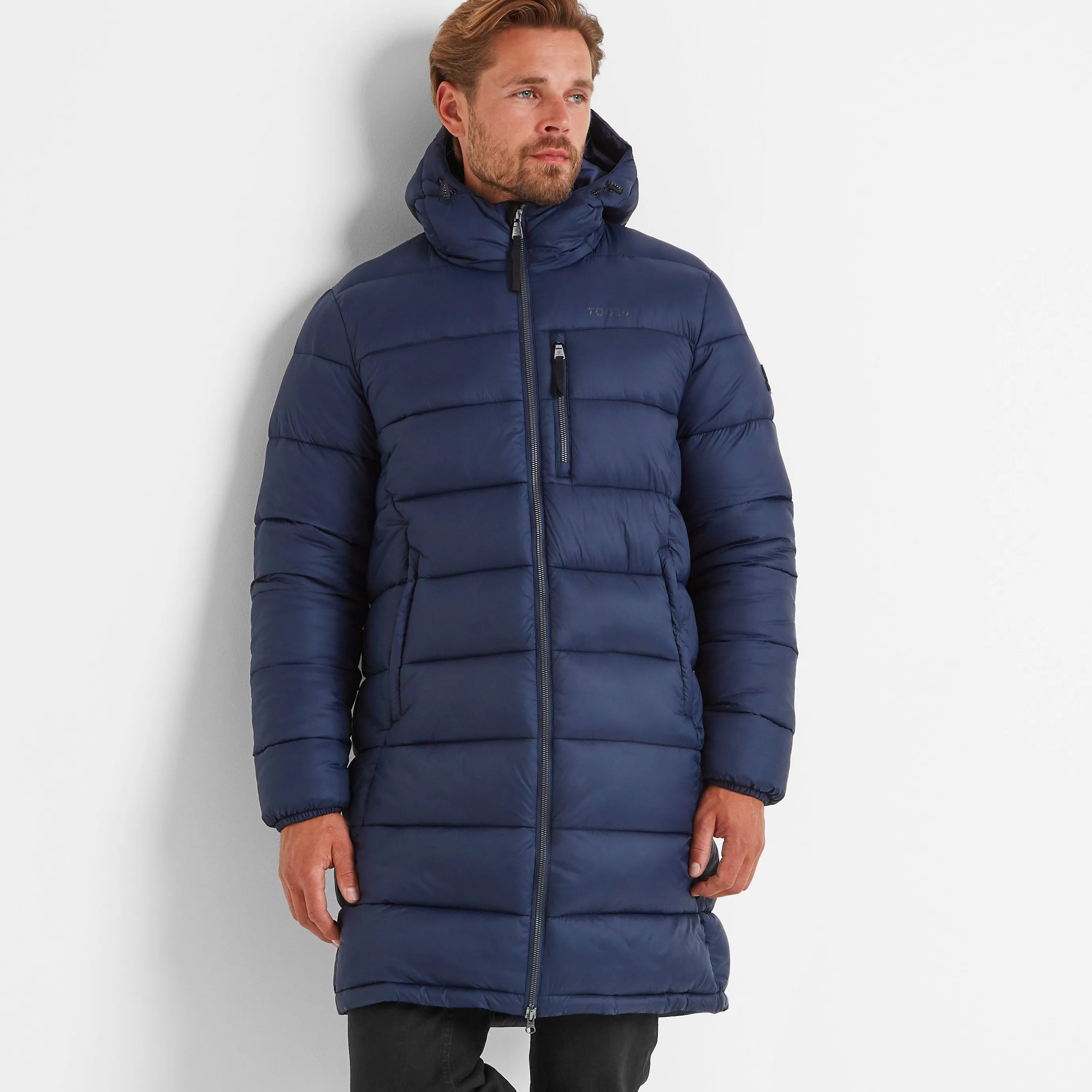 Barnby Mens Long Padded Jacket - Dark Indigo