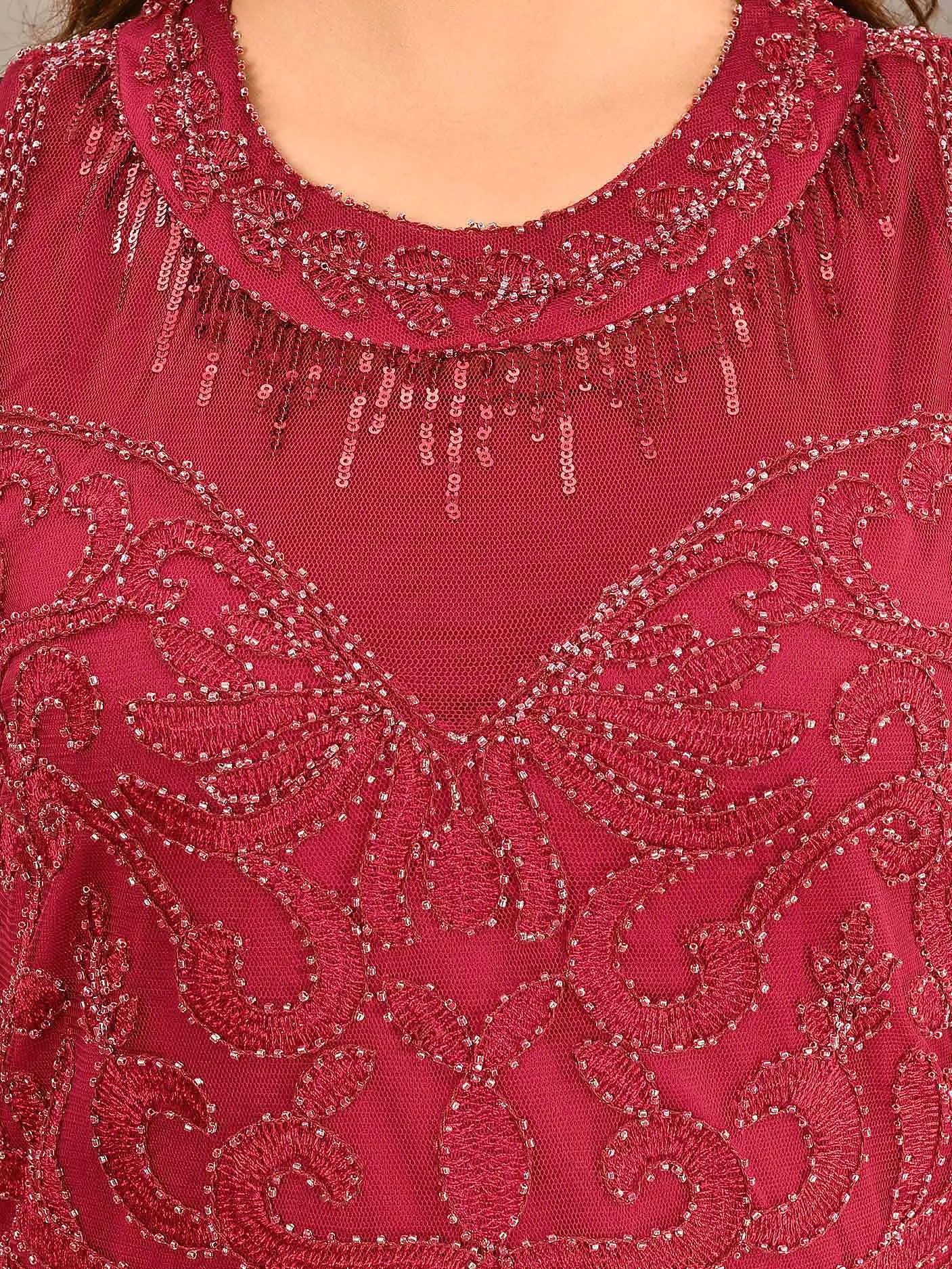 Beaded  Net Dress