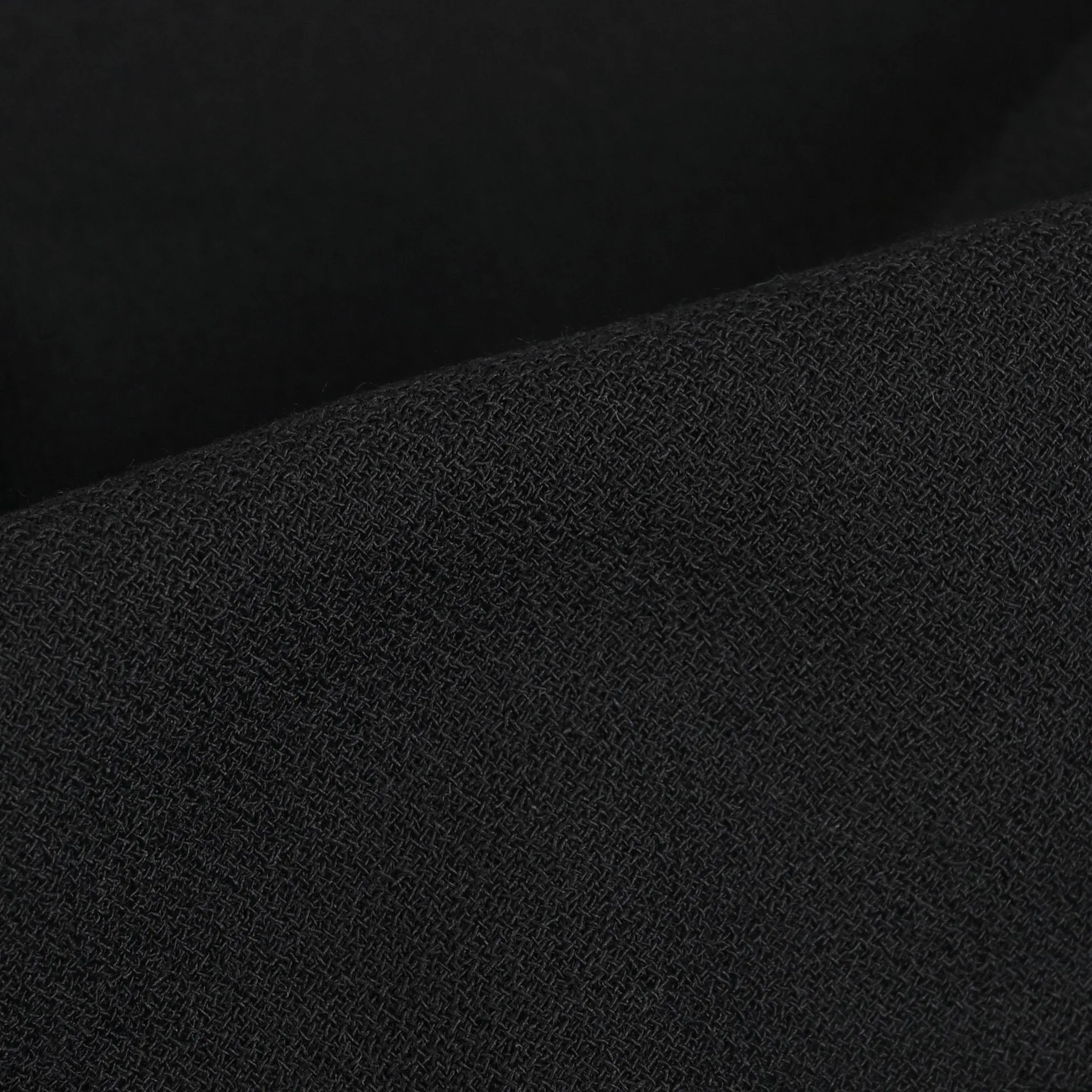 Black Wool Crepe Fabric 96262