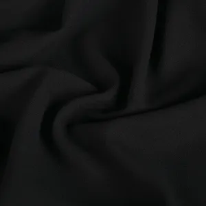 Black Wool Crepe Fabric 96262