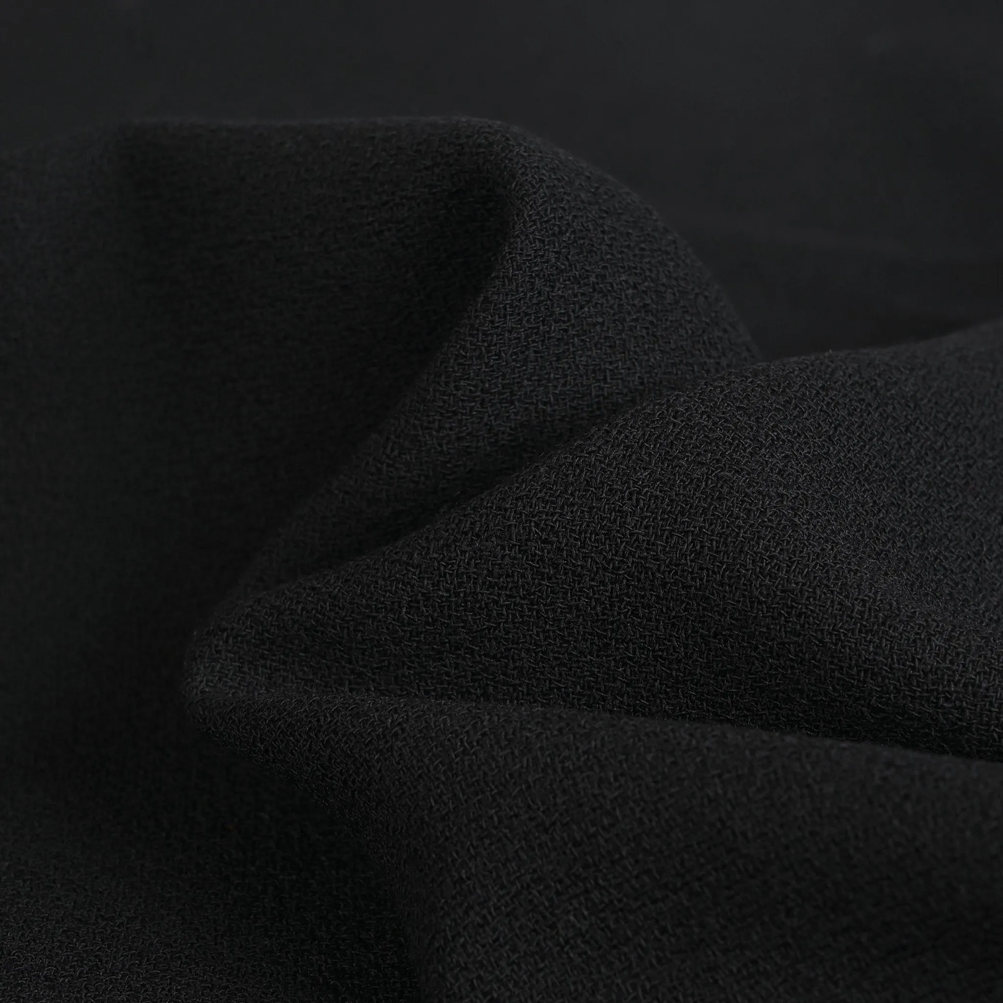 Black Wool Crepe Fabric 96262