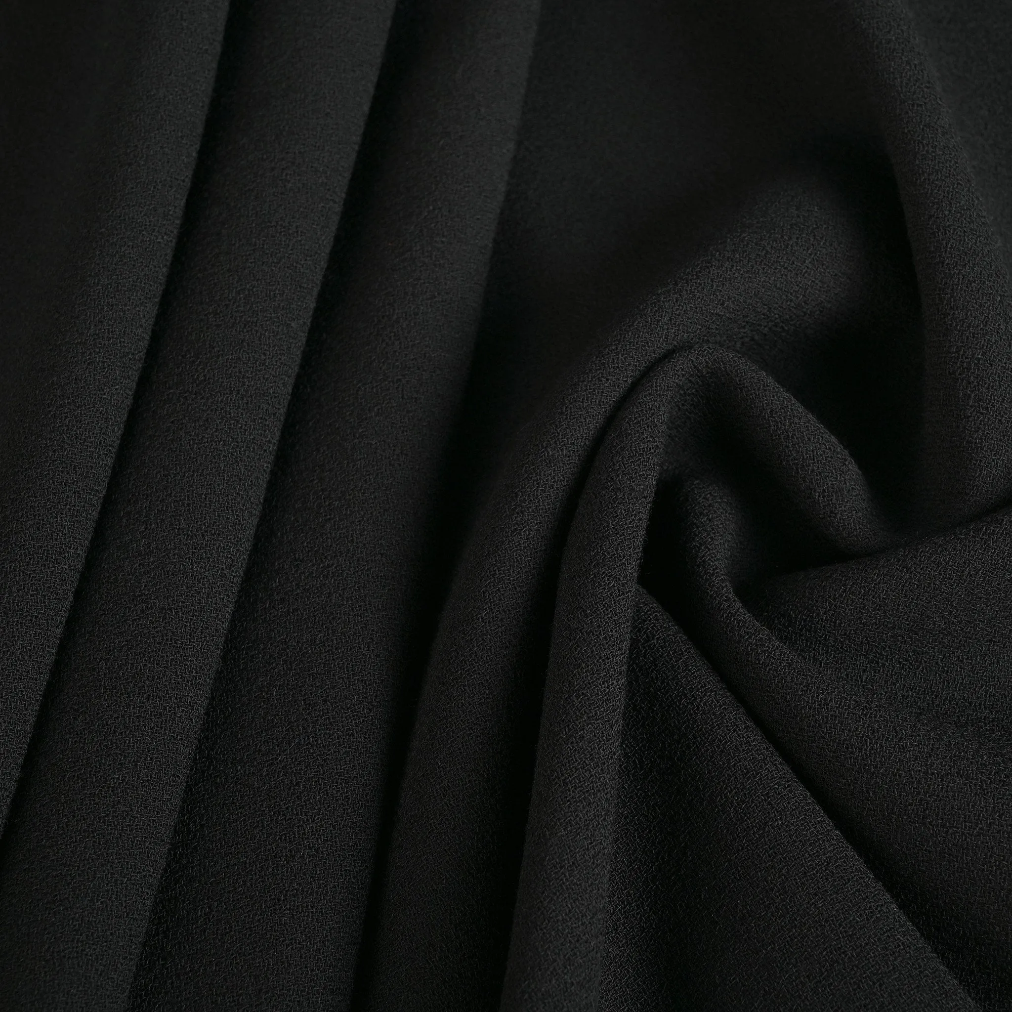 Black Wool Crepe Fabric 96262