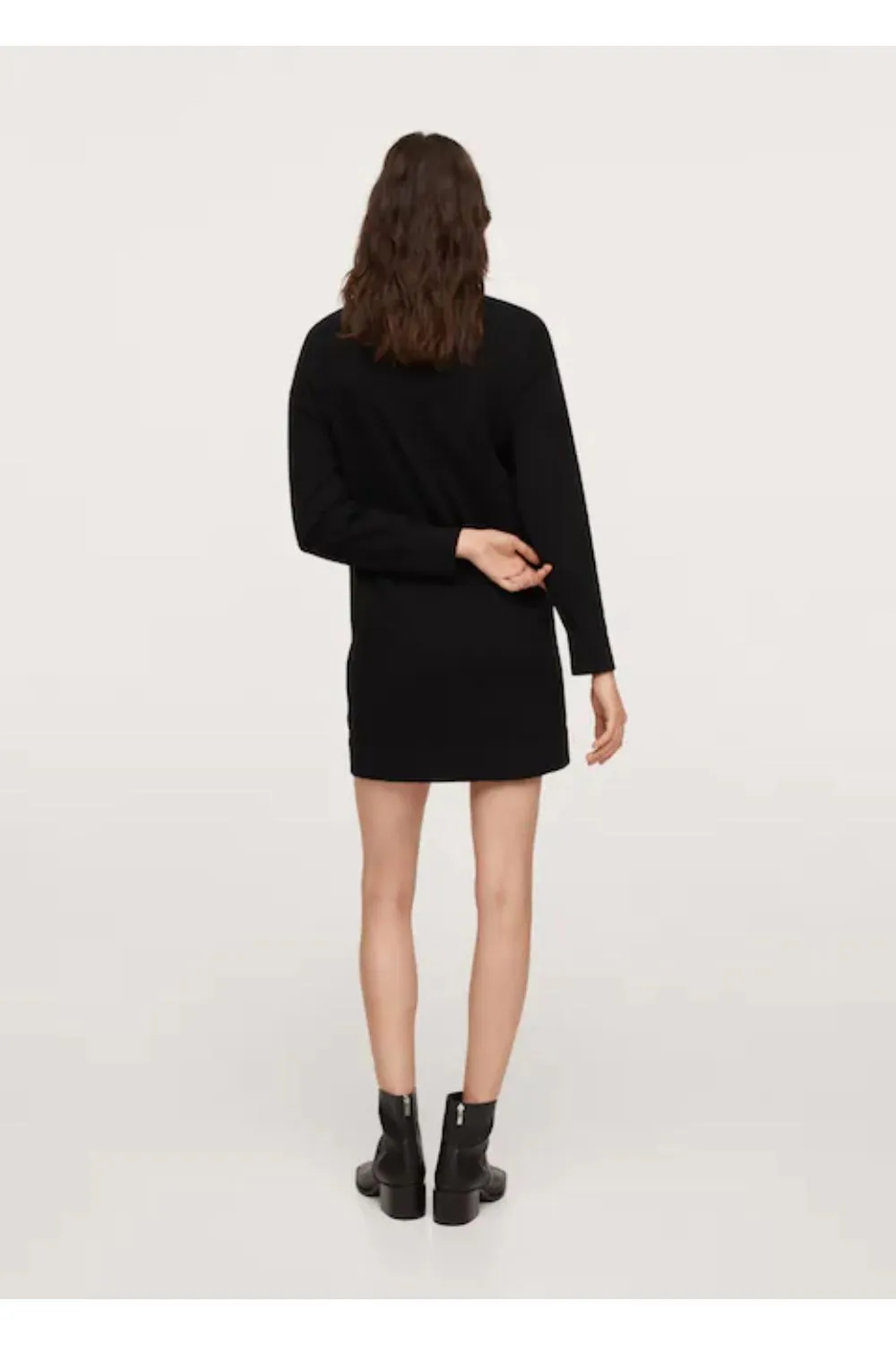 Black Zipper Neck Dress