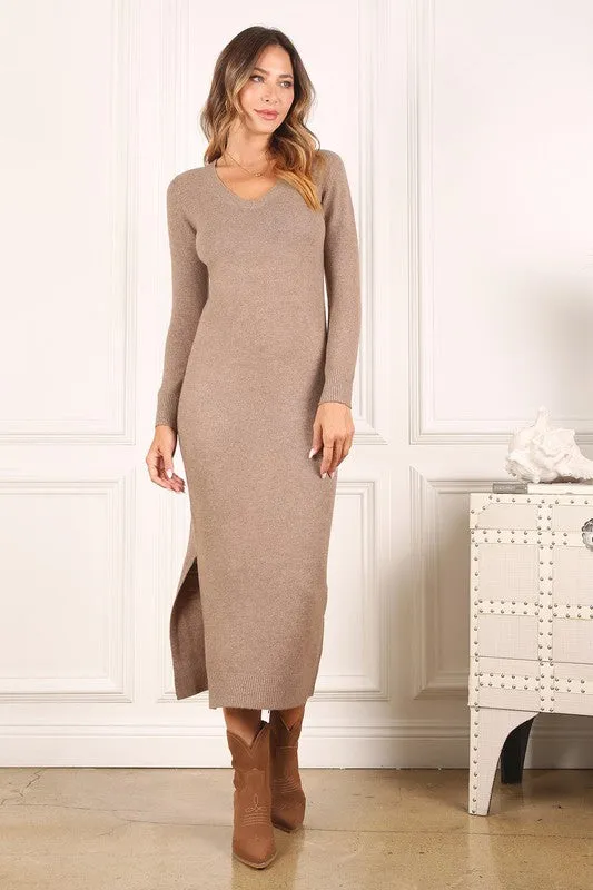 Blaire Sweater Dress // Brown or Grey