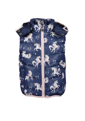 Blue Seven Girls Unicorn Full Zip Gilet, Navy