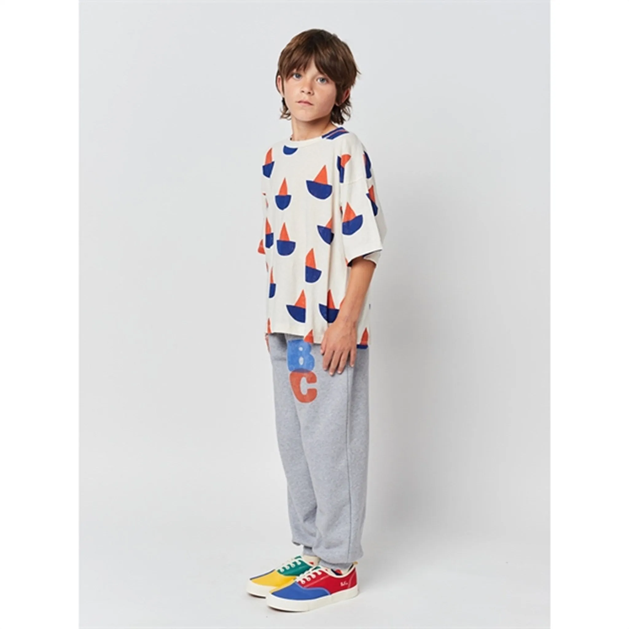 Bobo Choses Light Heather Grey Bobo Choses Color Block Sweatpants