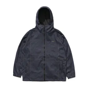 BRT LOGO STITCH HOODED JACKET DENIM BLUE