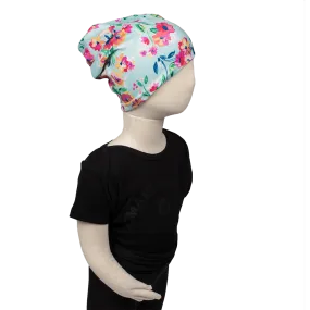 Bumblito Toddler Beanie ~ Aqua Floral