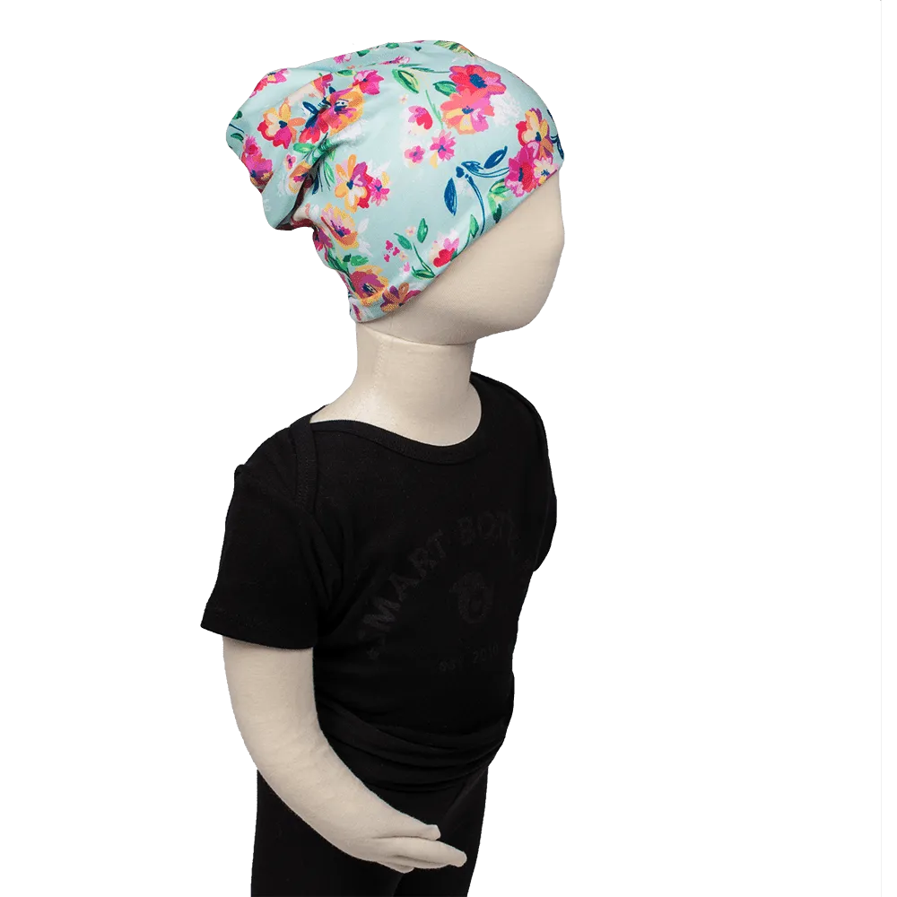 Bumblito Toddler Beanie ~ Aqua Floral