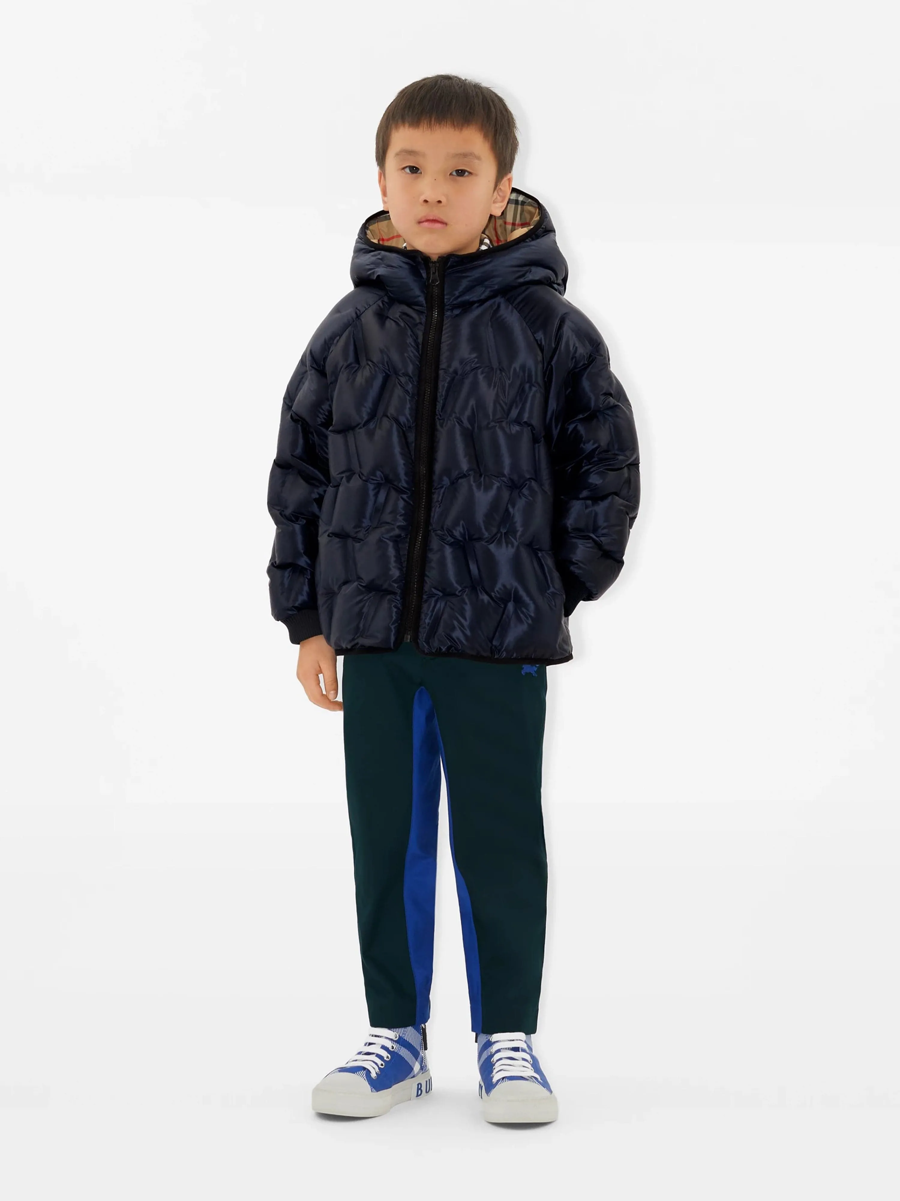 Burberry Boys Quilted Noah Jacket in Navy