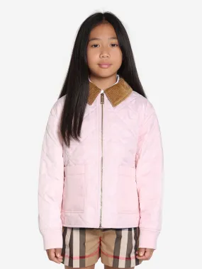 Burberry Girls Otis Quilted Coat in Pink