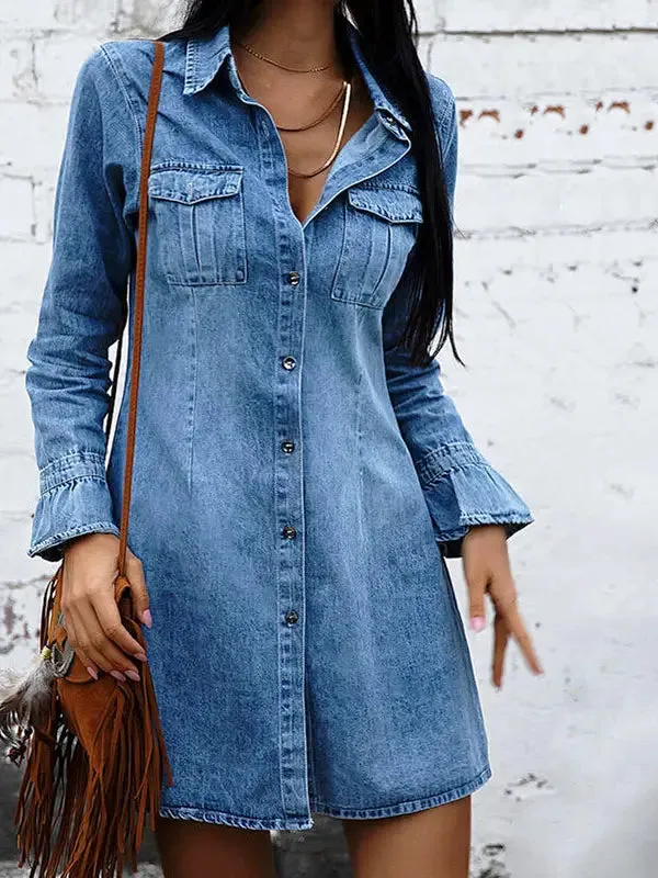 Button Down Denim Dress