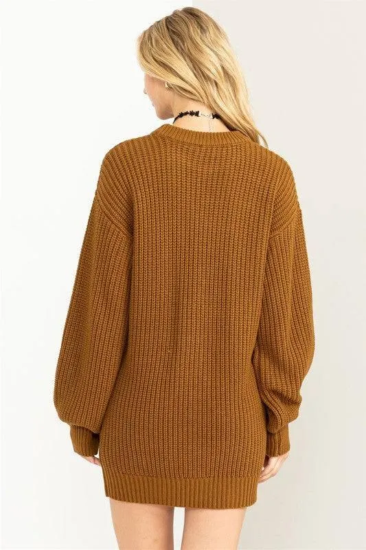 Cable Knit Mini Sweater Dress