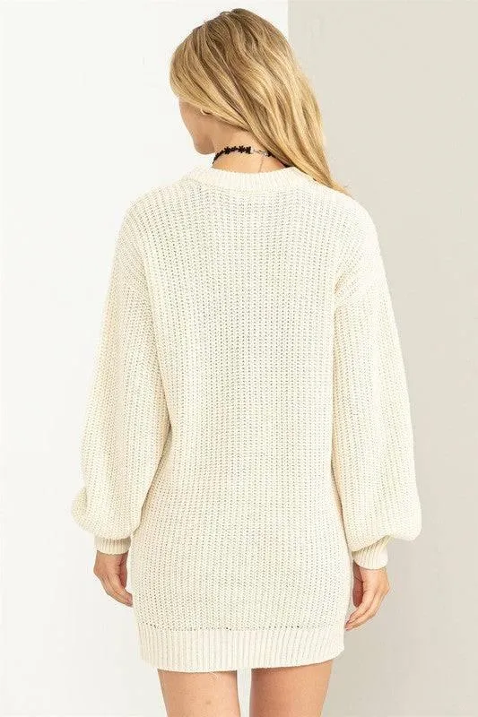 Cable Knit Mini Sweater Dress