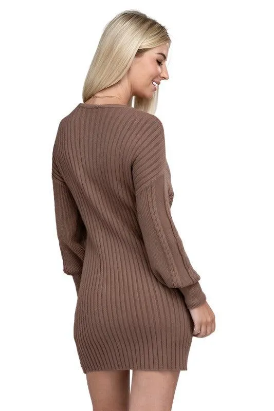 Cable Knit Sweater Dress