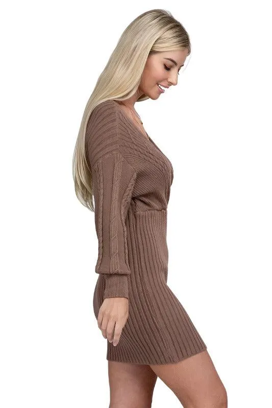 Cable Knit Sweater Dress