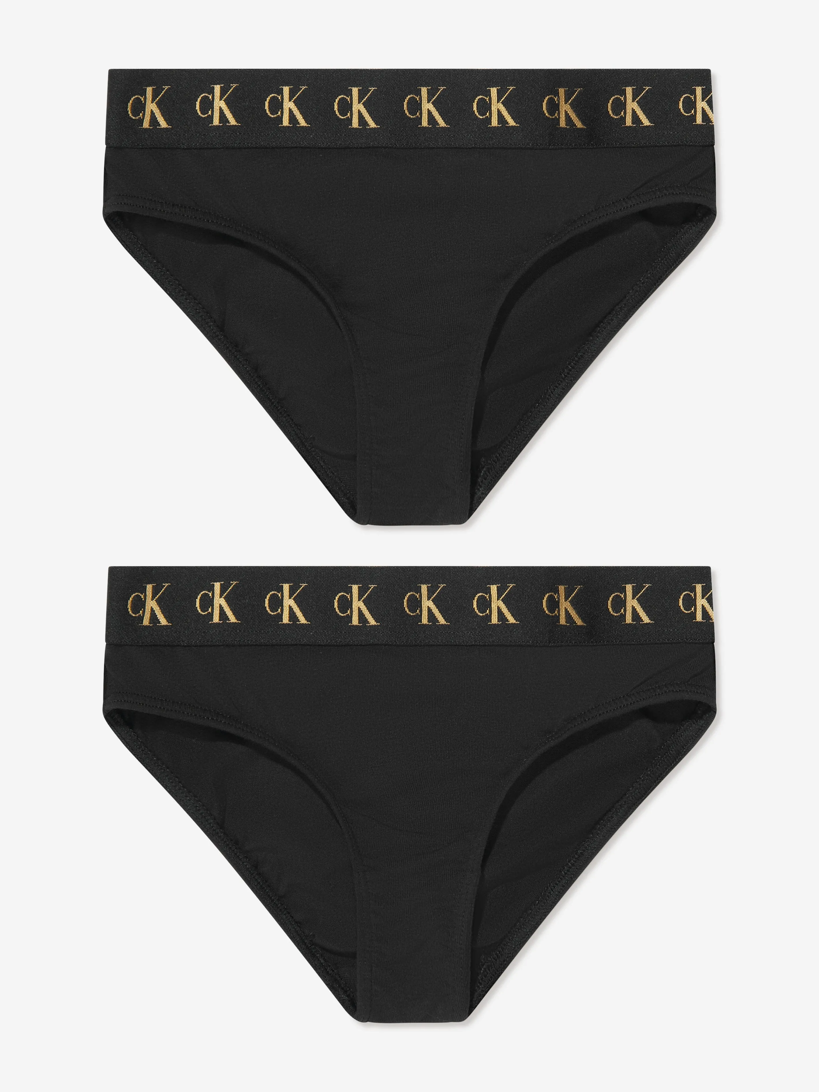 Calvin Klein Girls Bikini Knickers Set (2 Pack) in Black