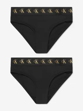 Calvin Klein Girls Bikini Knickers Set (2 Pack) in Black