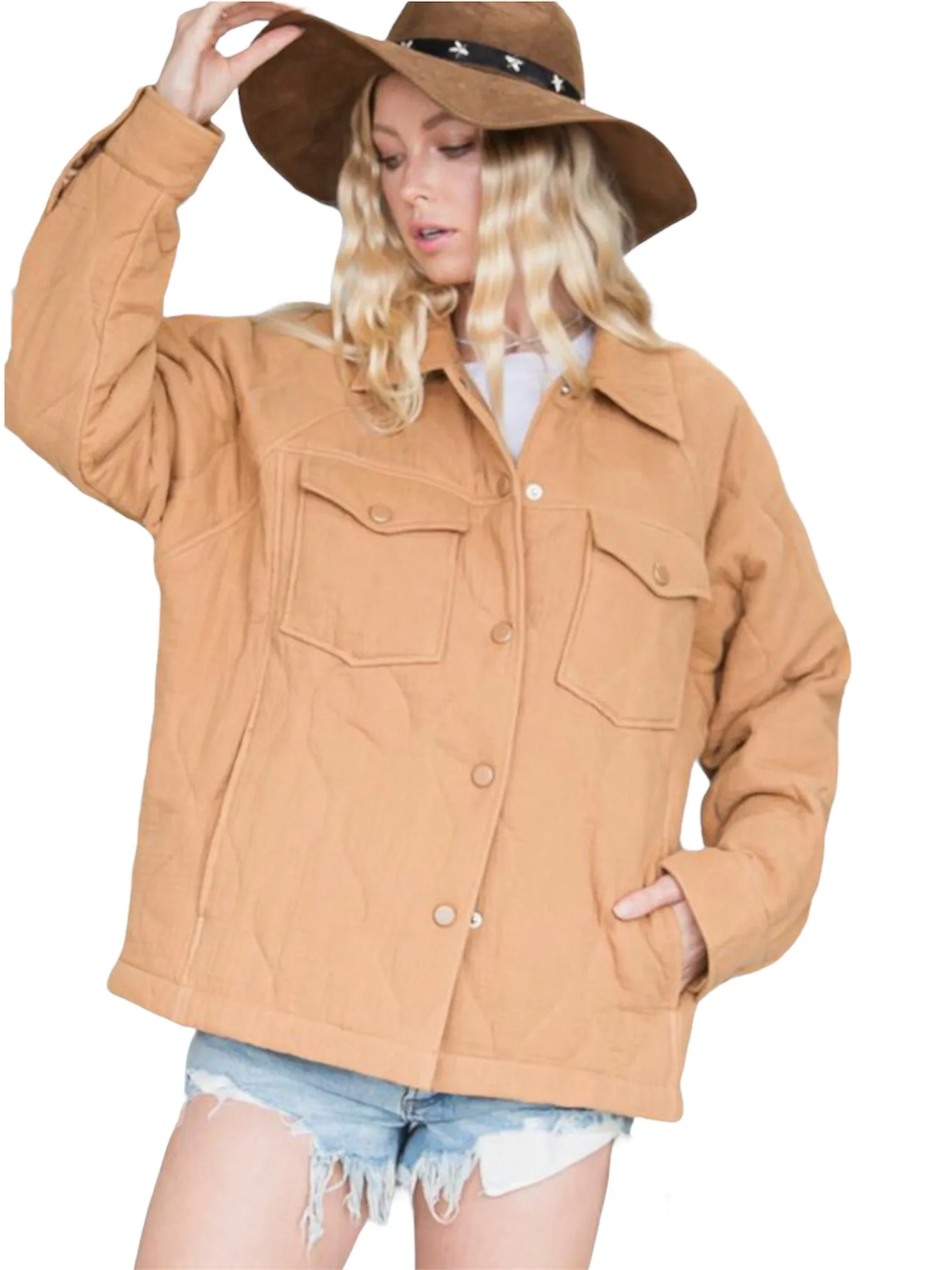 Camel Quilted Jacket